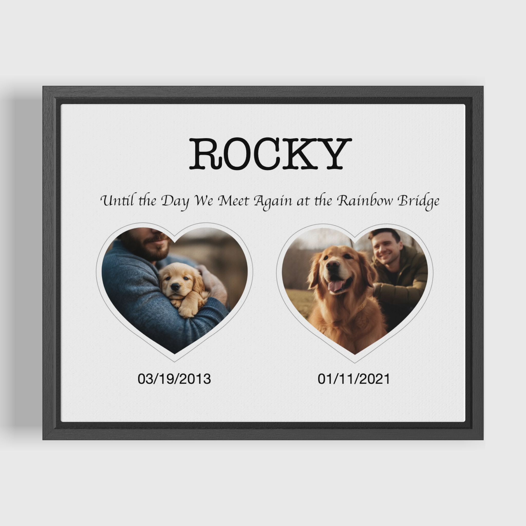 Until the Day We Meet Again at the Rainbow Bridge - Custom Canvas Print Pet Memorial