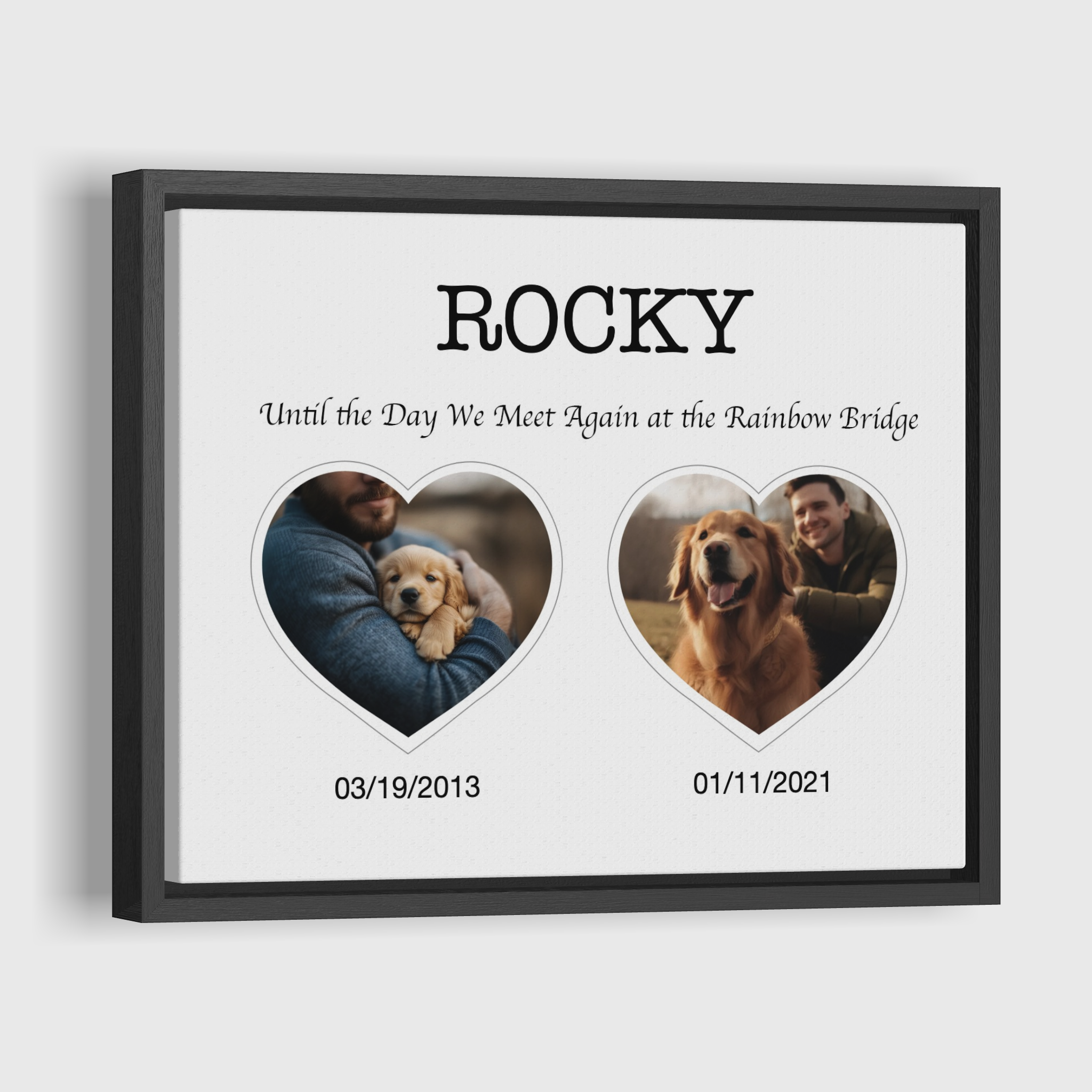 Until the Day We Meet Again at the Rainbow Bridge - Custom Canvas Print Pet Memorial