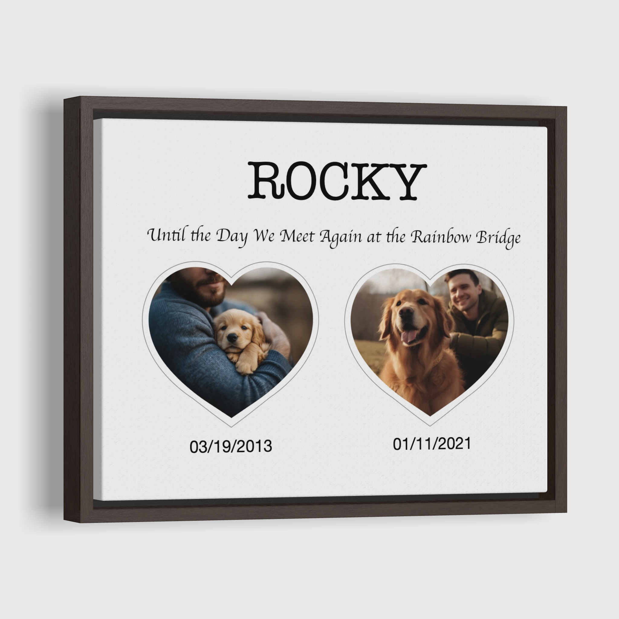 Until the Day We Meet Again at the Rainbow Bridge - Custom Canvas Print Pet Memorial