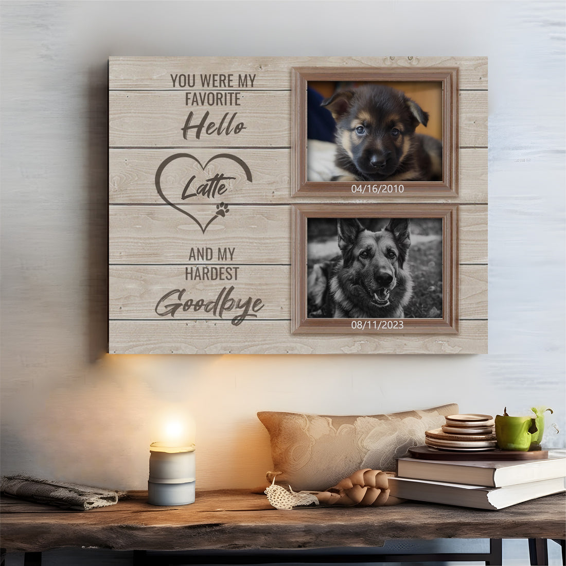 My Hardest Goodbye - Personalized Canvas Print Pet Memorial