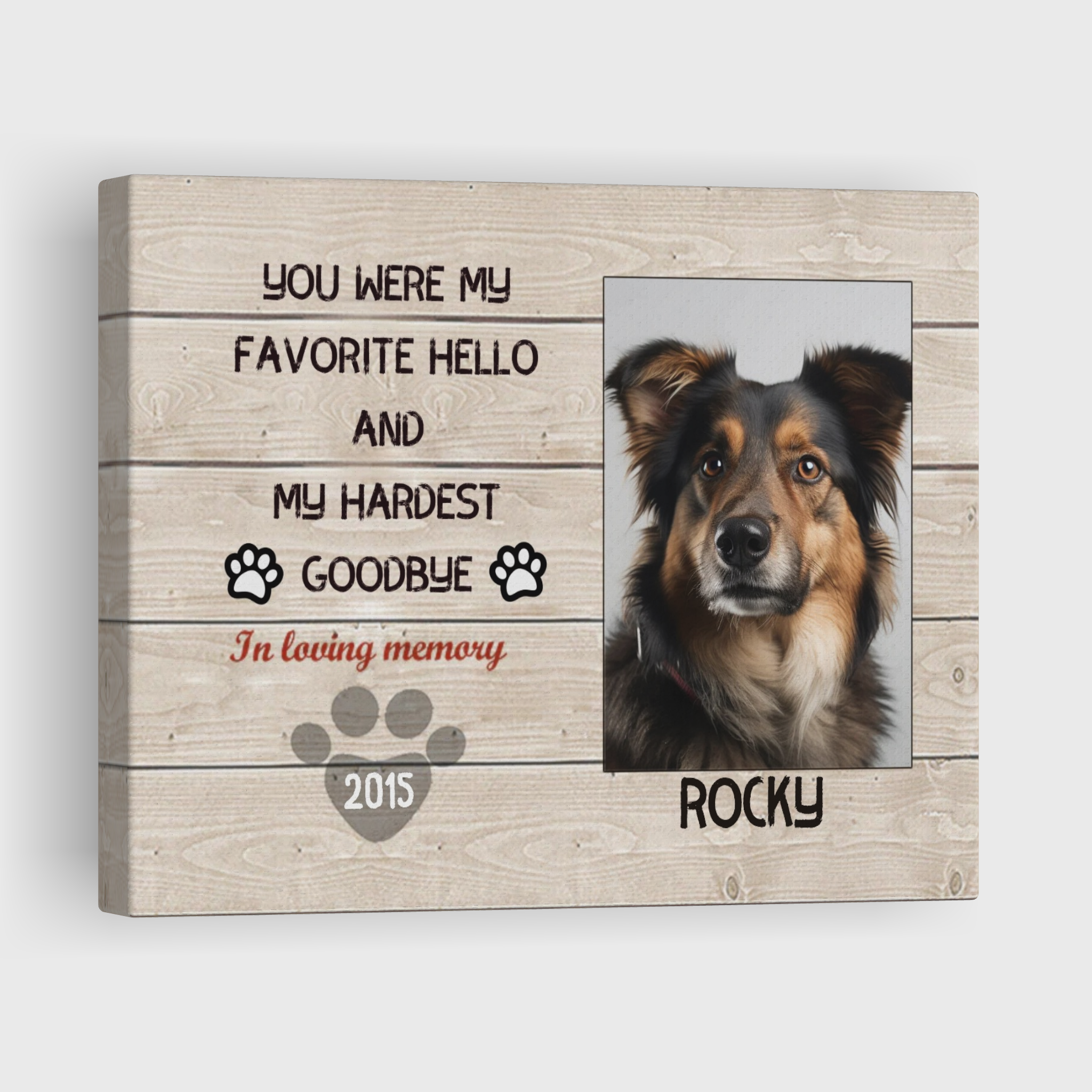 My Hardest Goodbye - Personalized Canvas Print Pet Memorial