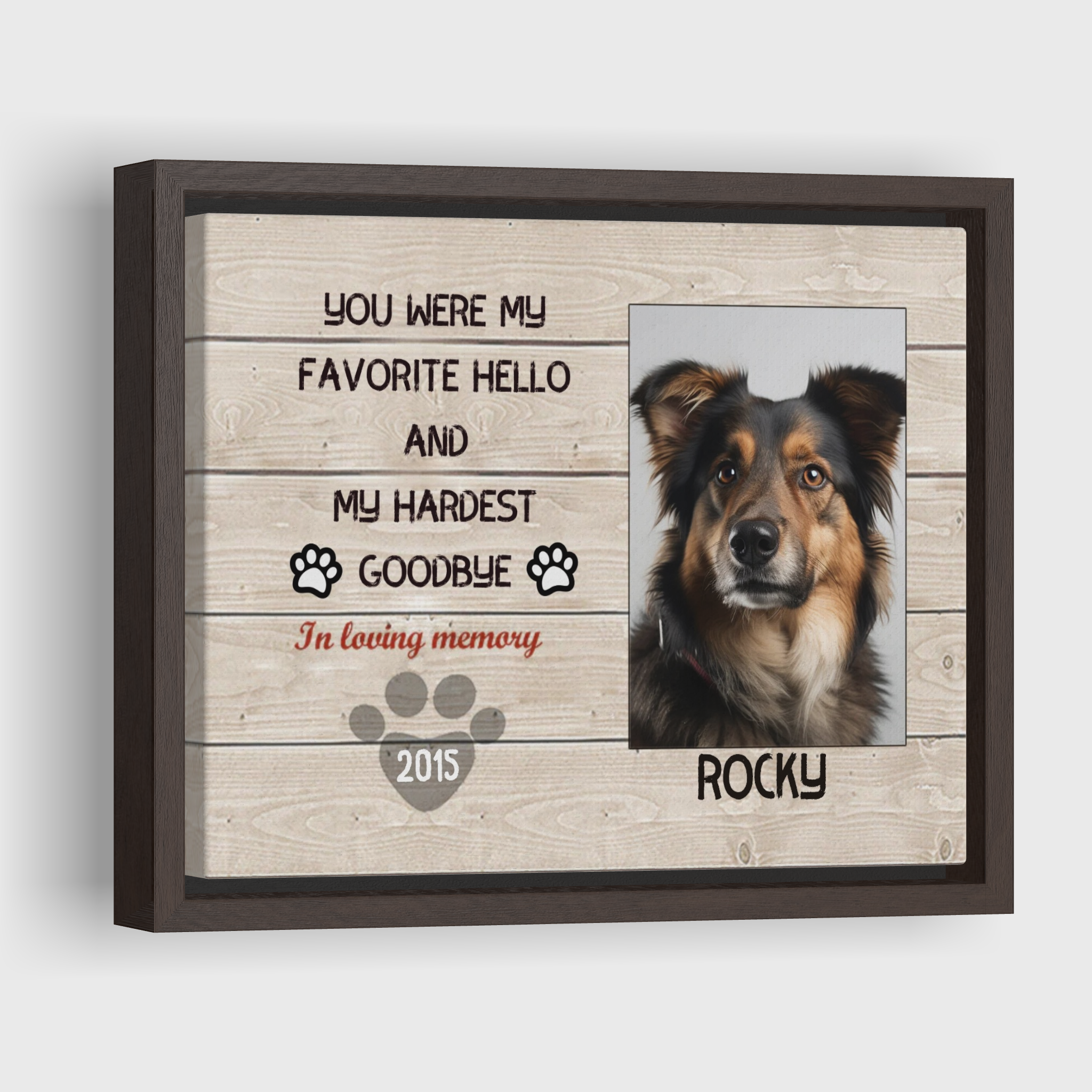 My Hardest Goodbye - Personalized Canvas Print Pet Memorial