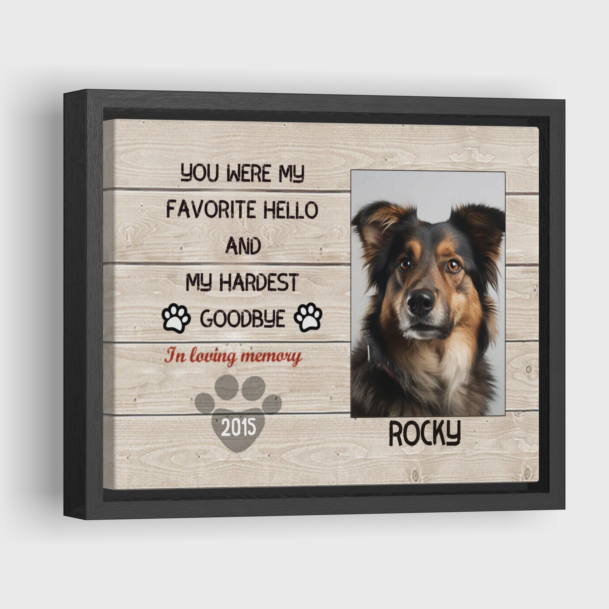 My Hardest Goodbye - Personalized Canvas Print Pet Memorial