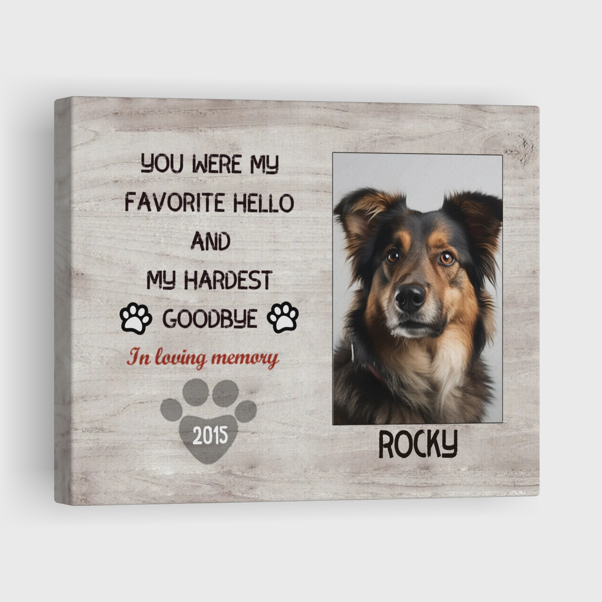 My Hardest Goodbye - Personalized Canvas Print Pet Memorial