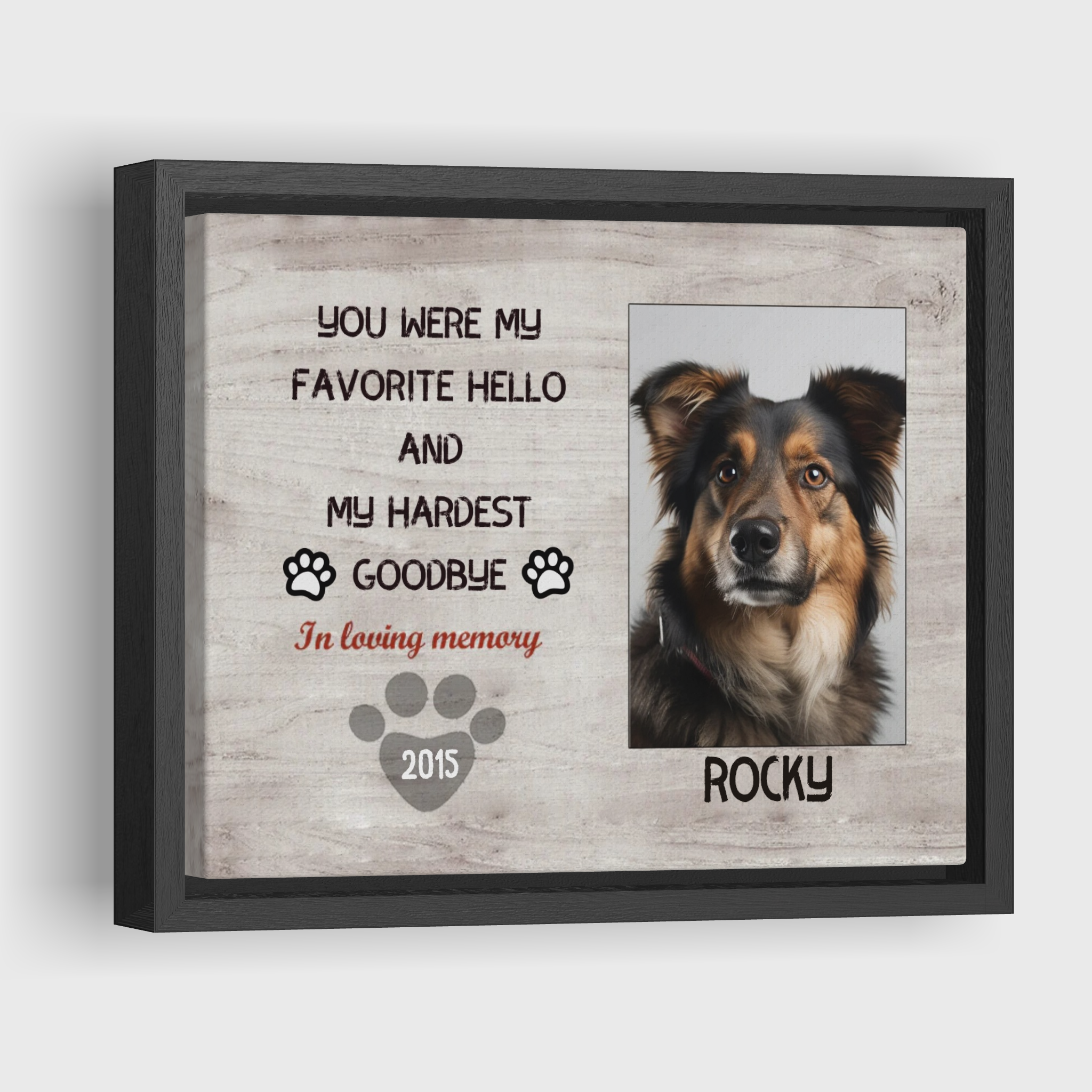 My Hardest Goodbye - Personalized Canvas Print Pet Memorial