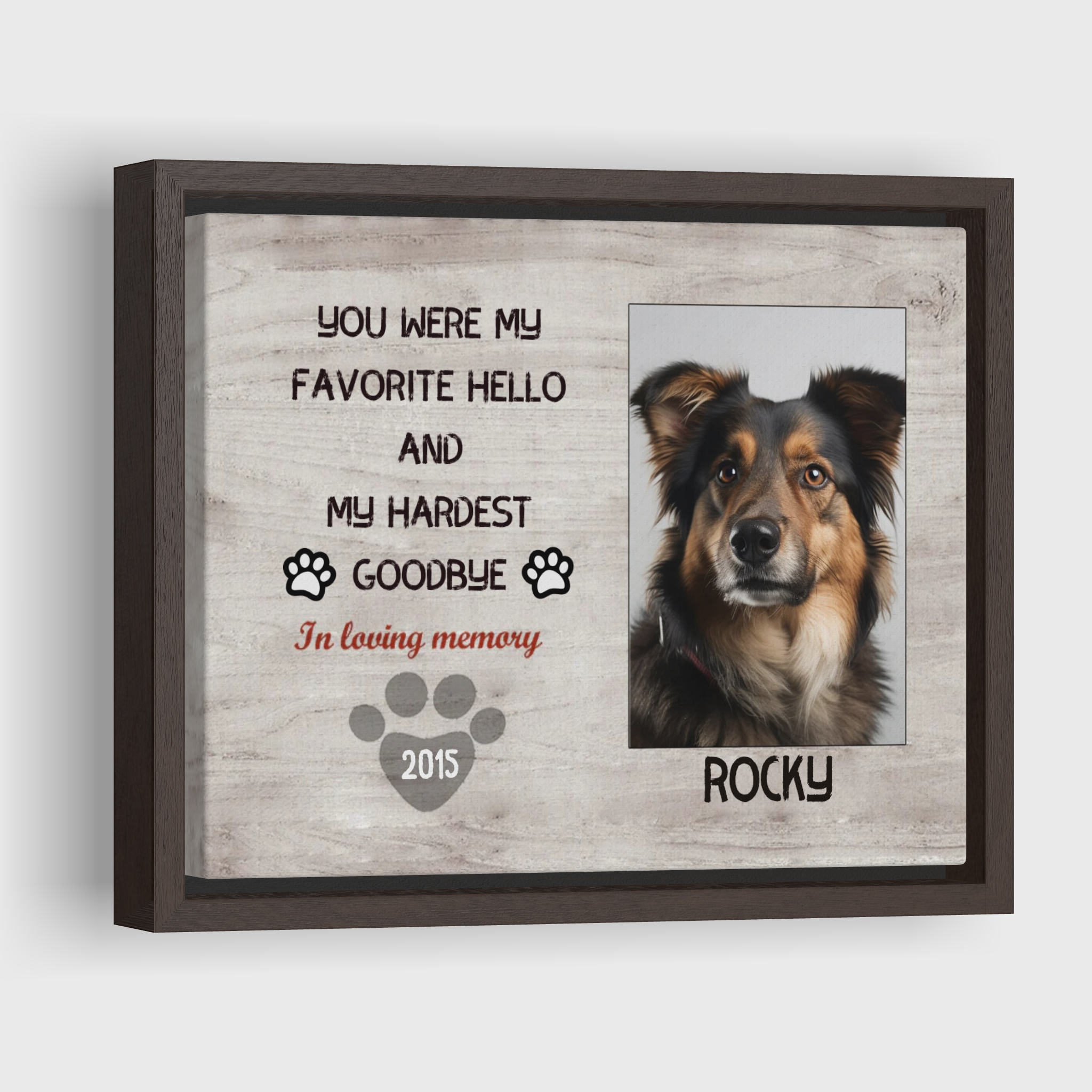 My Hardest Goodbye - Personalized Canvas Print Pet Memorial