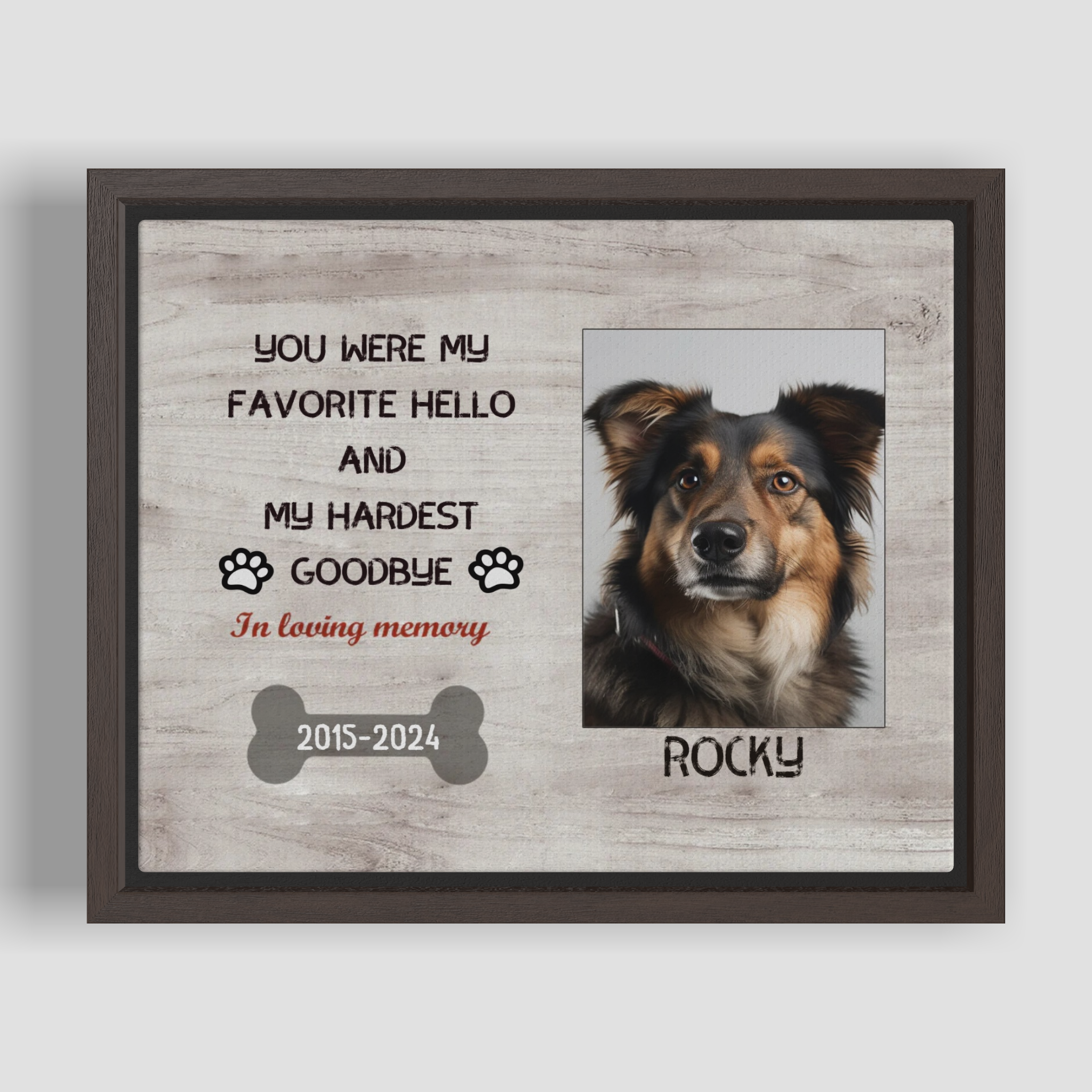 My Hardest Goodbye - Personalized Canvas Print Pet Memorial