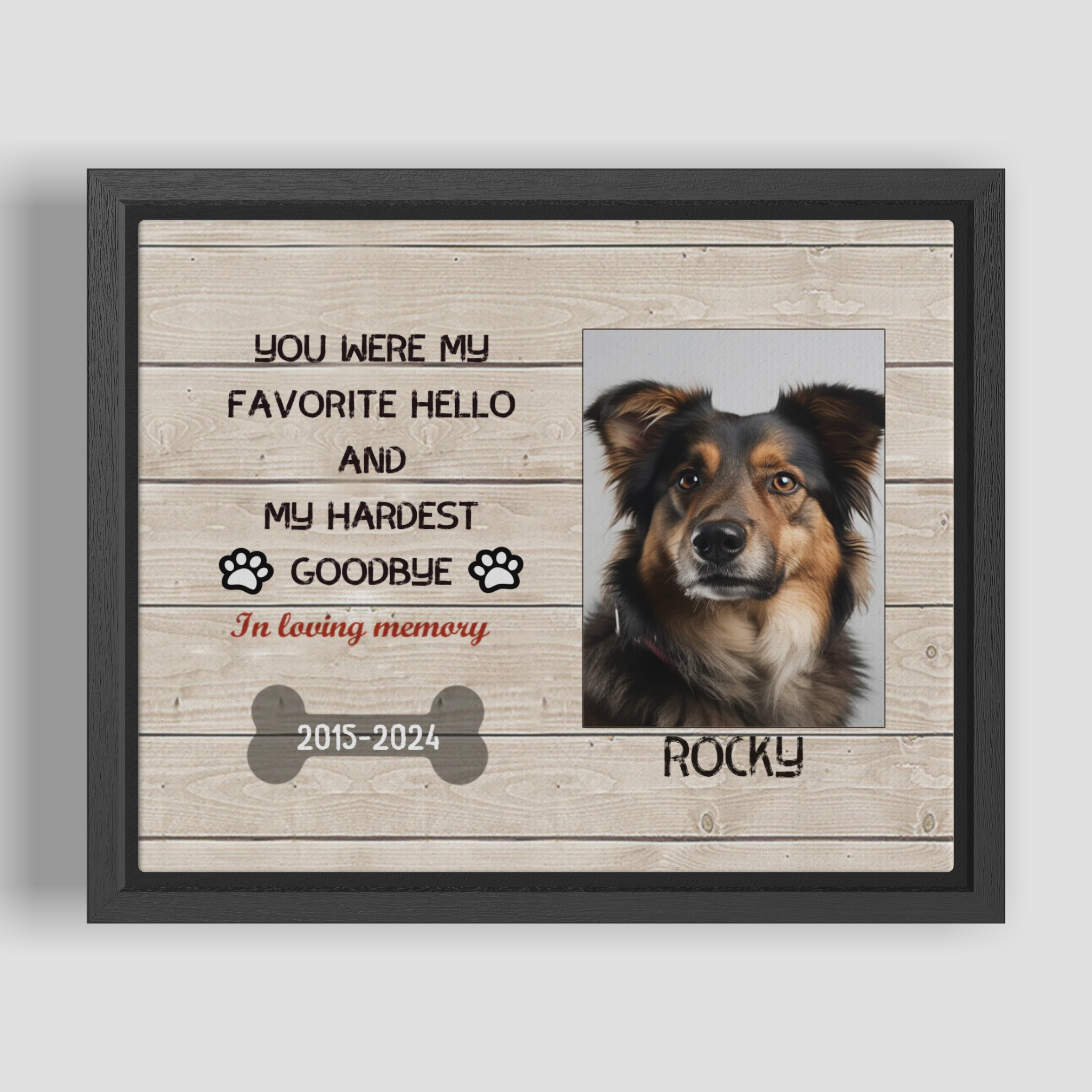 My Hardest Goodbye - Personalized Canvas Print Pet Memorial