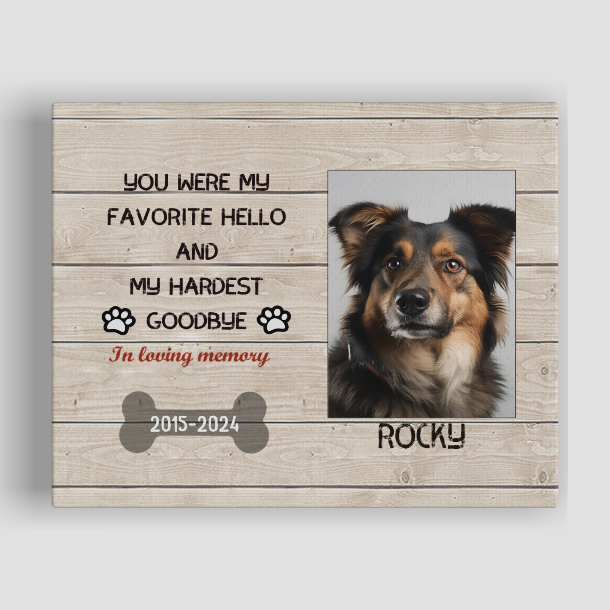 My Hardest Goodbye - Personalized Canvas Print Pet Memorial