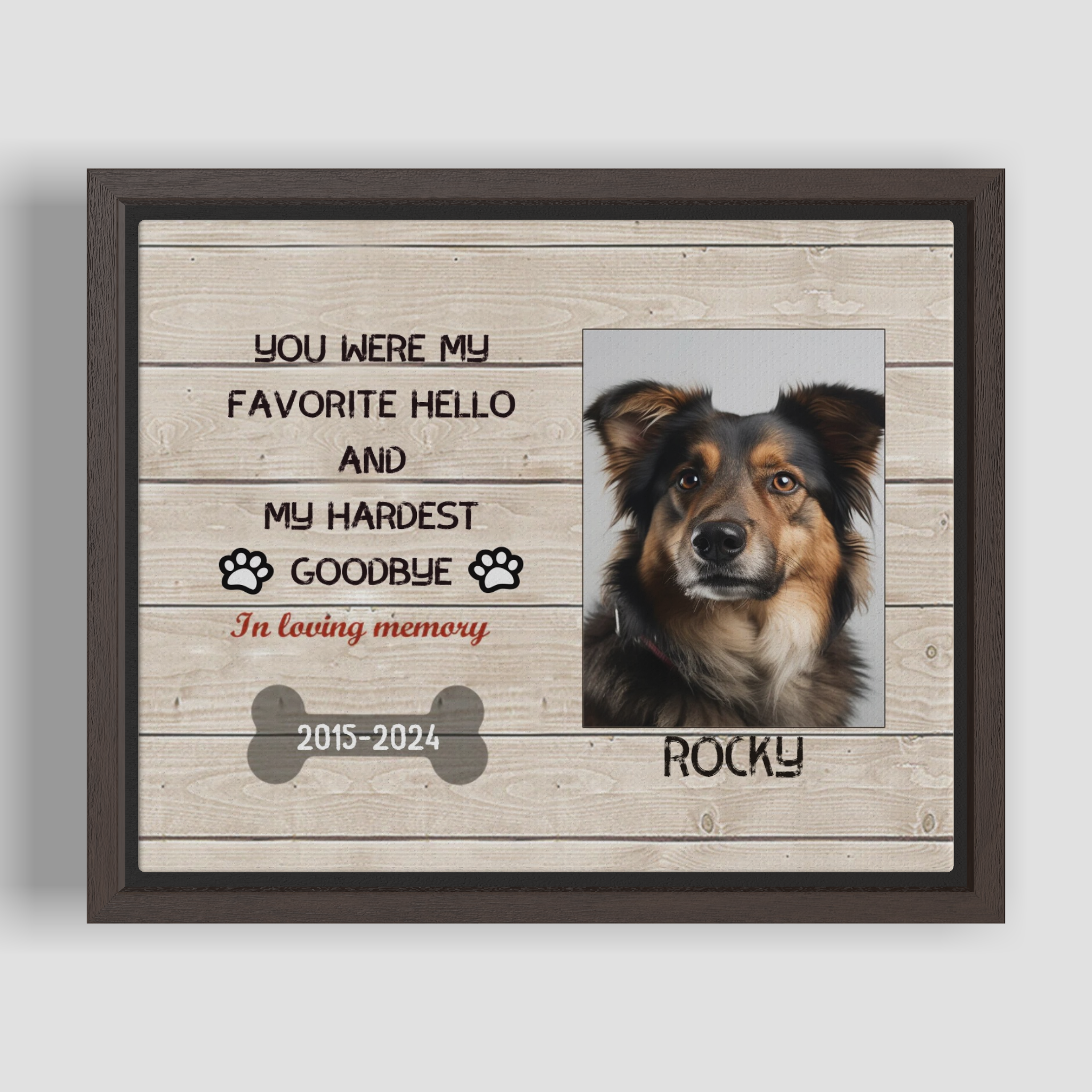 My Hardest Goodbye - Personalized Canvas Print Pet Memorial