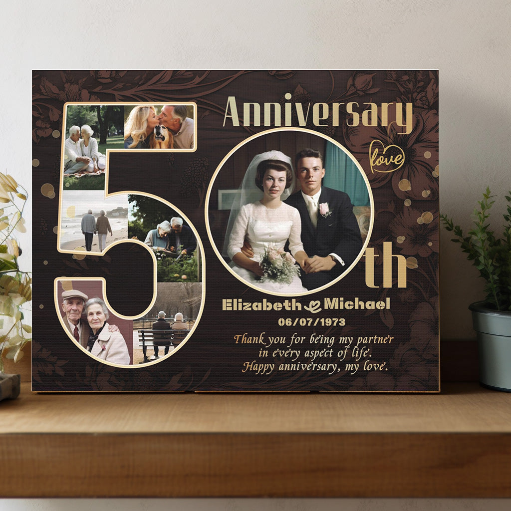 My Partner - Personalized 50th Year Anniversary Collage Canvas Print