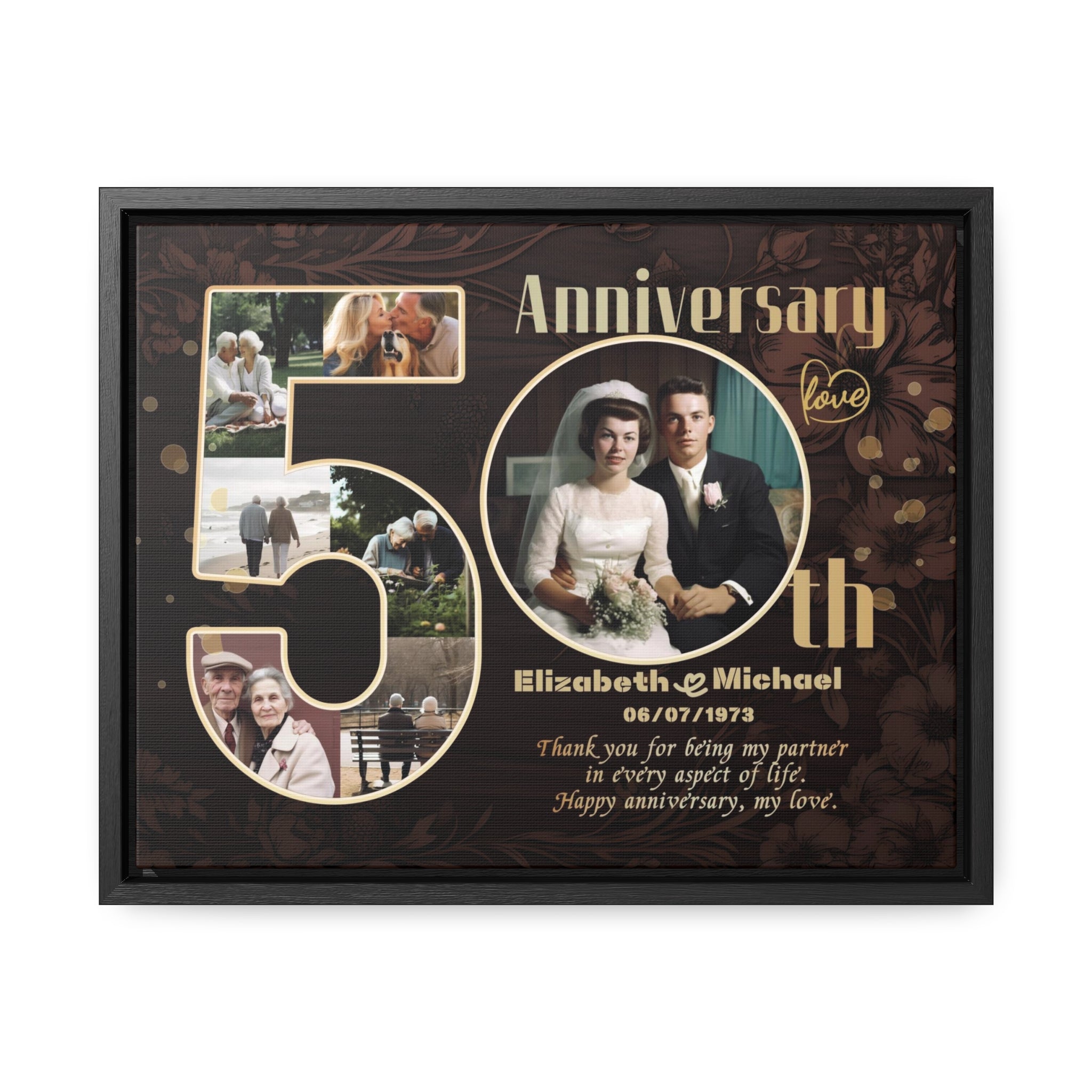 My Partner - Personalized 50th Year Anniversary Collage Canvas Print
