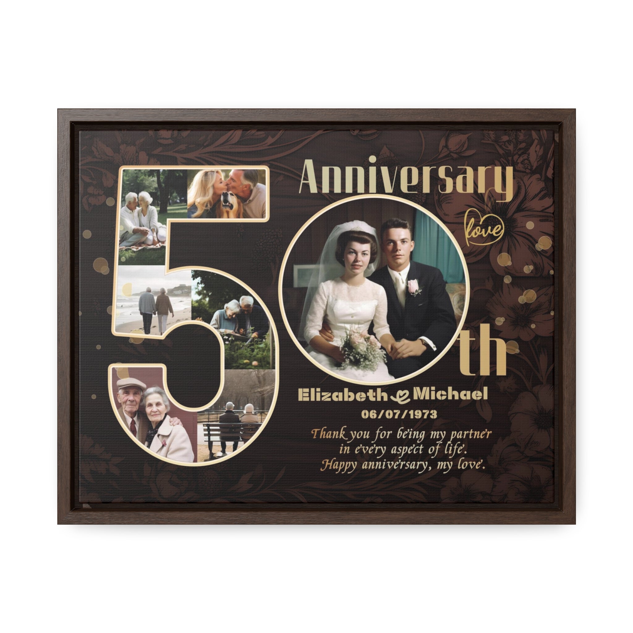 My Partner - Personalized 50th Year Anniversary Collage Canvas Print