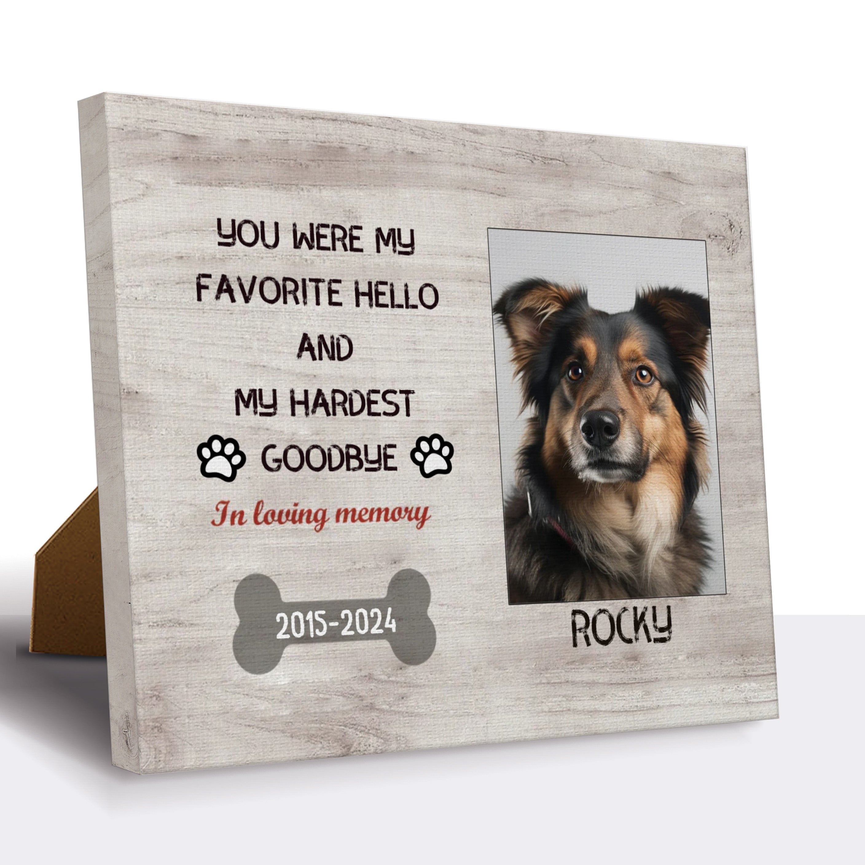 My Hardest Goodbye - Personalized Canvas Print Pet Memorial