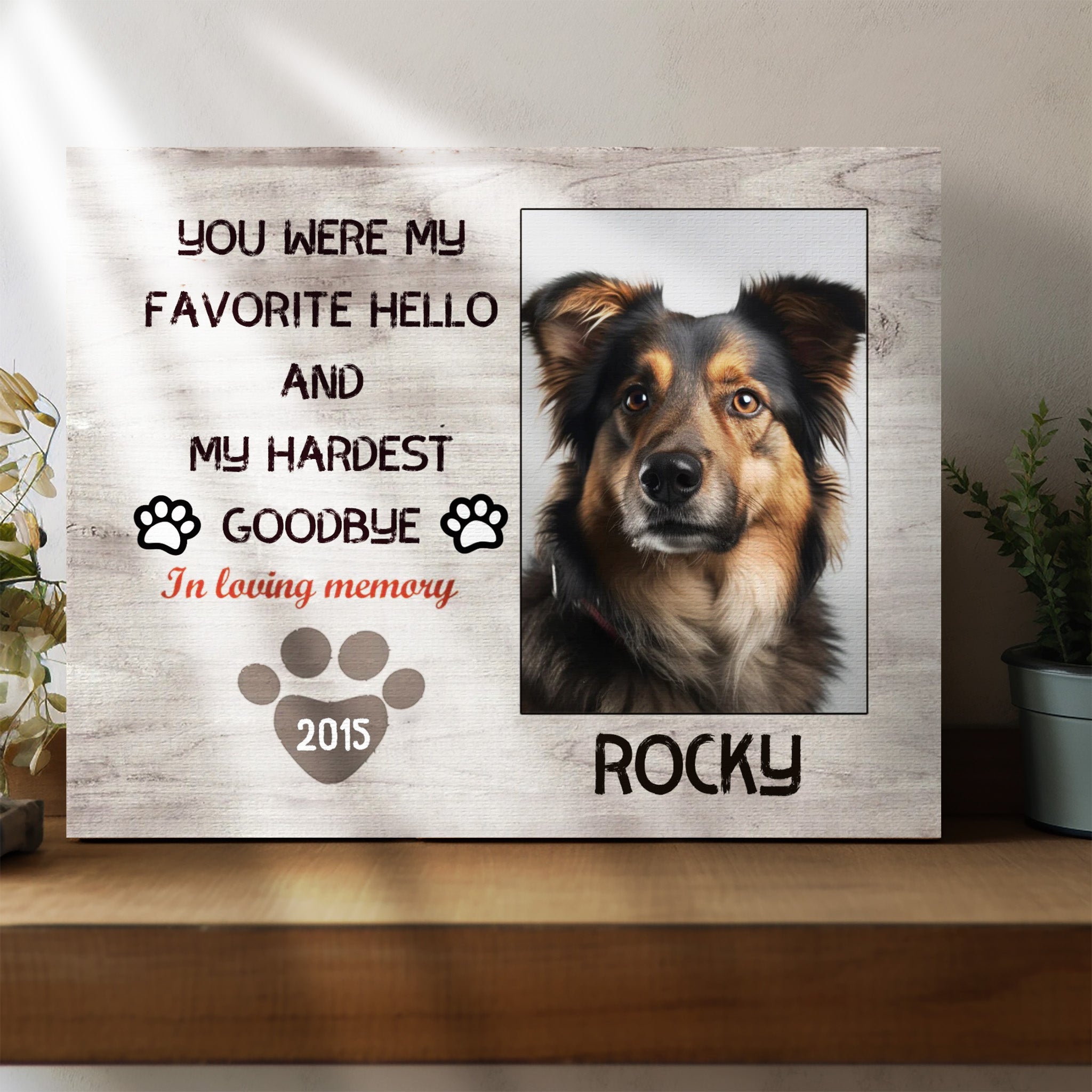 My Hardest Goodbye - Personalized Canvas Print Pet Memorial