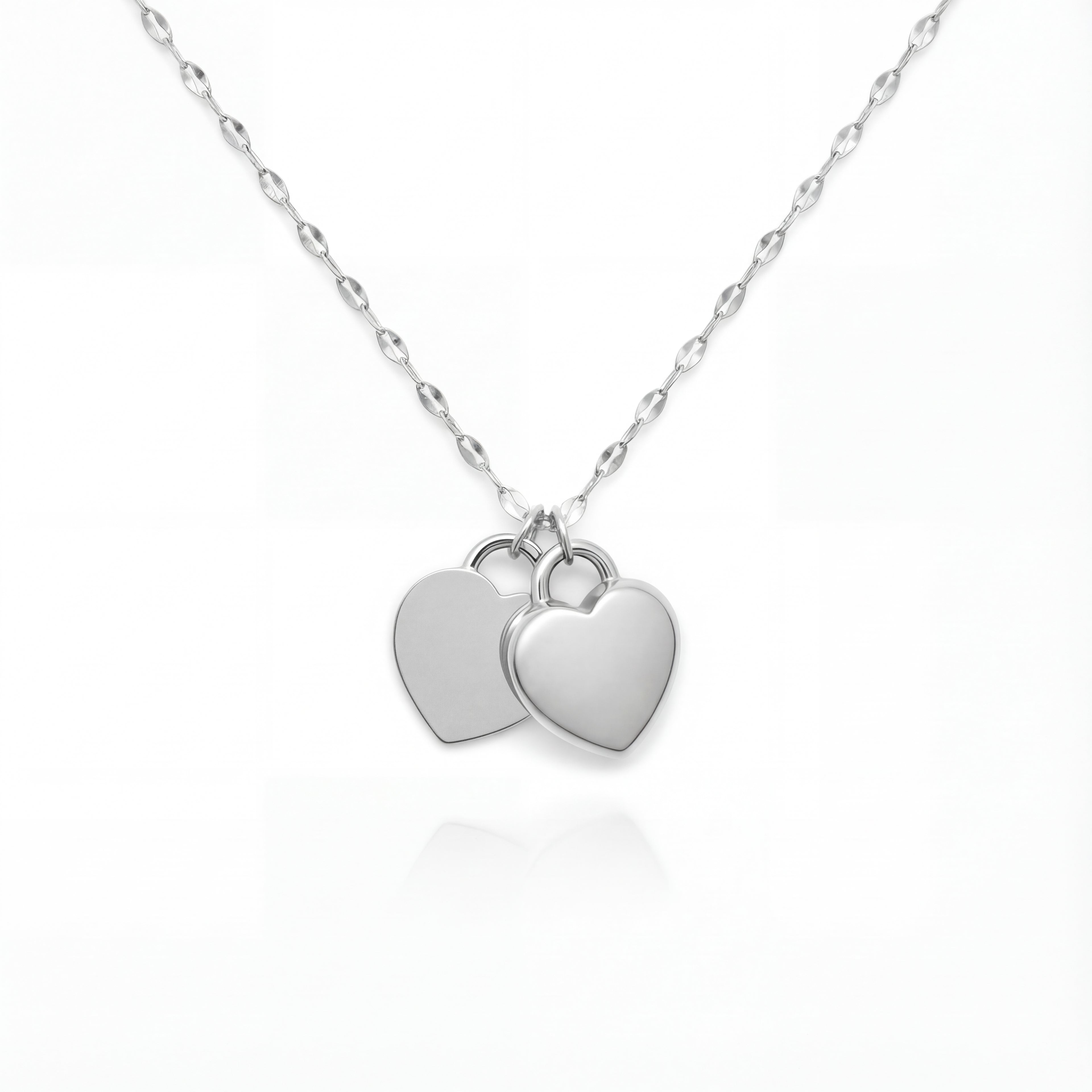 Heart Urn Necklace — Personalized 14K Gold–Plated Double Heart Cremation Pendant