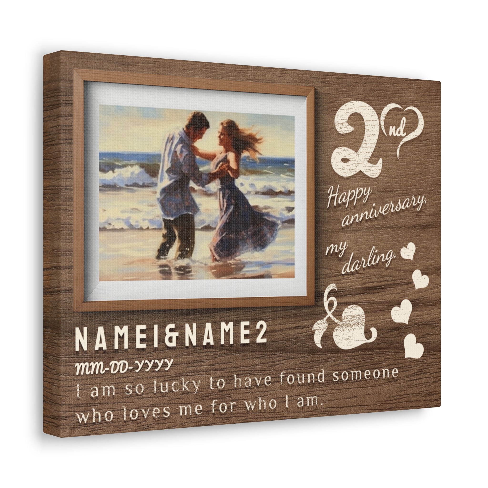 Lucky To Have Found You - 2nd Anniversary Custom Canvas Gift