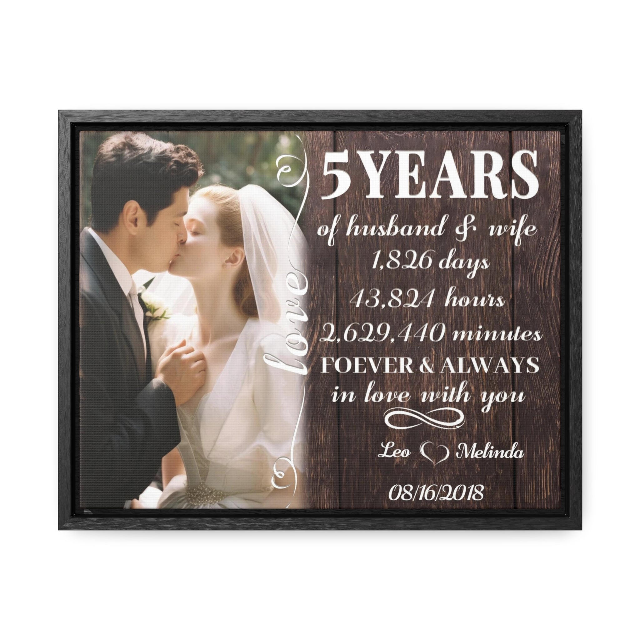 Forever & Always In Love With You - 5th Anniversary Custom Canvas Gift