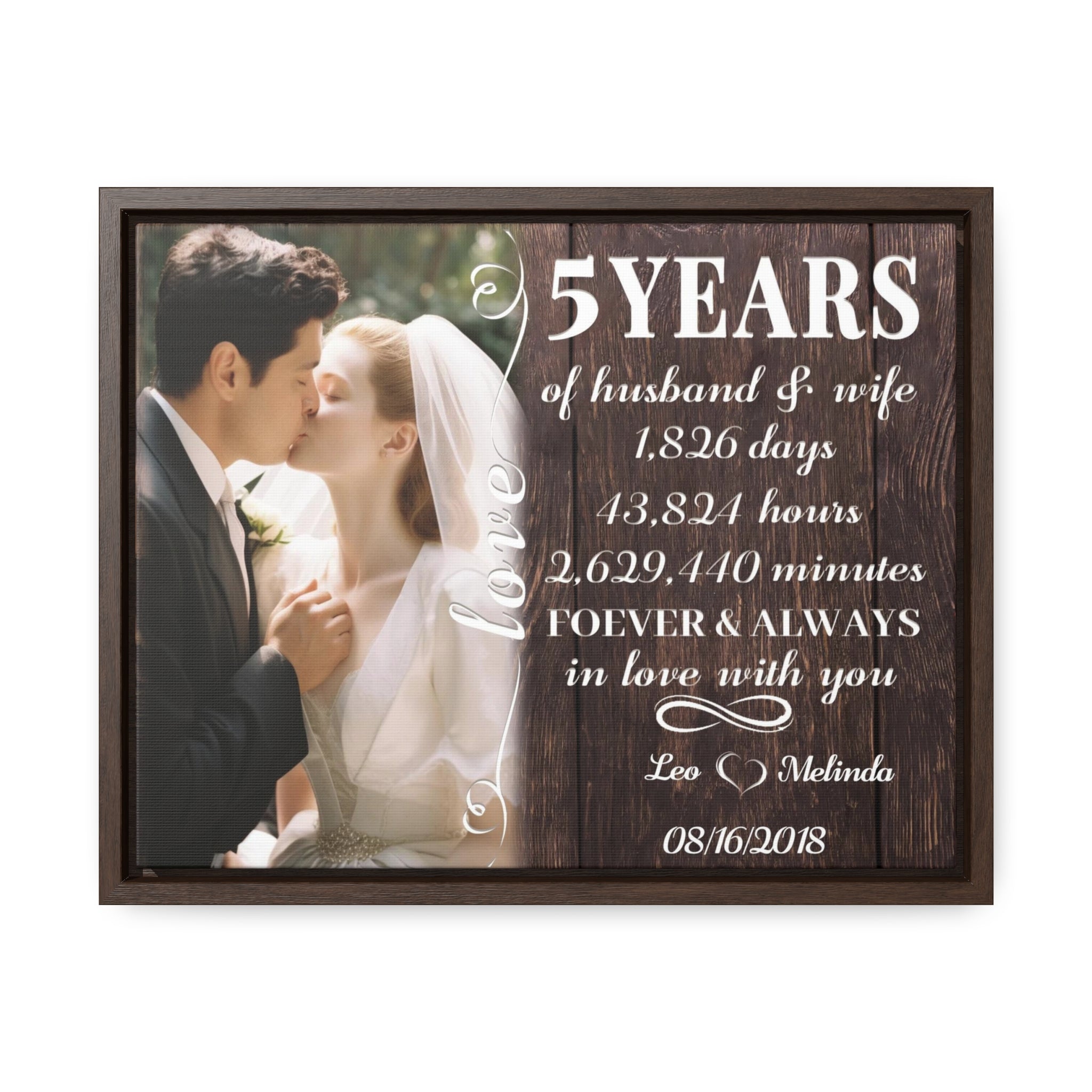 Forever & Always In Love With You - 5th Anniversary Custom Canvas Gift