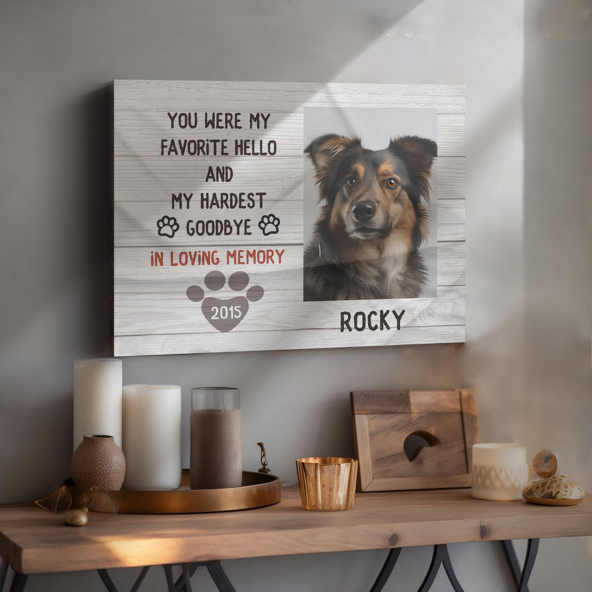 My Hardest Goodbye - Personalized Canvas Print Pet Memorial