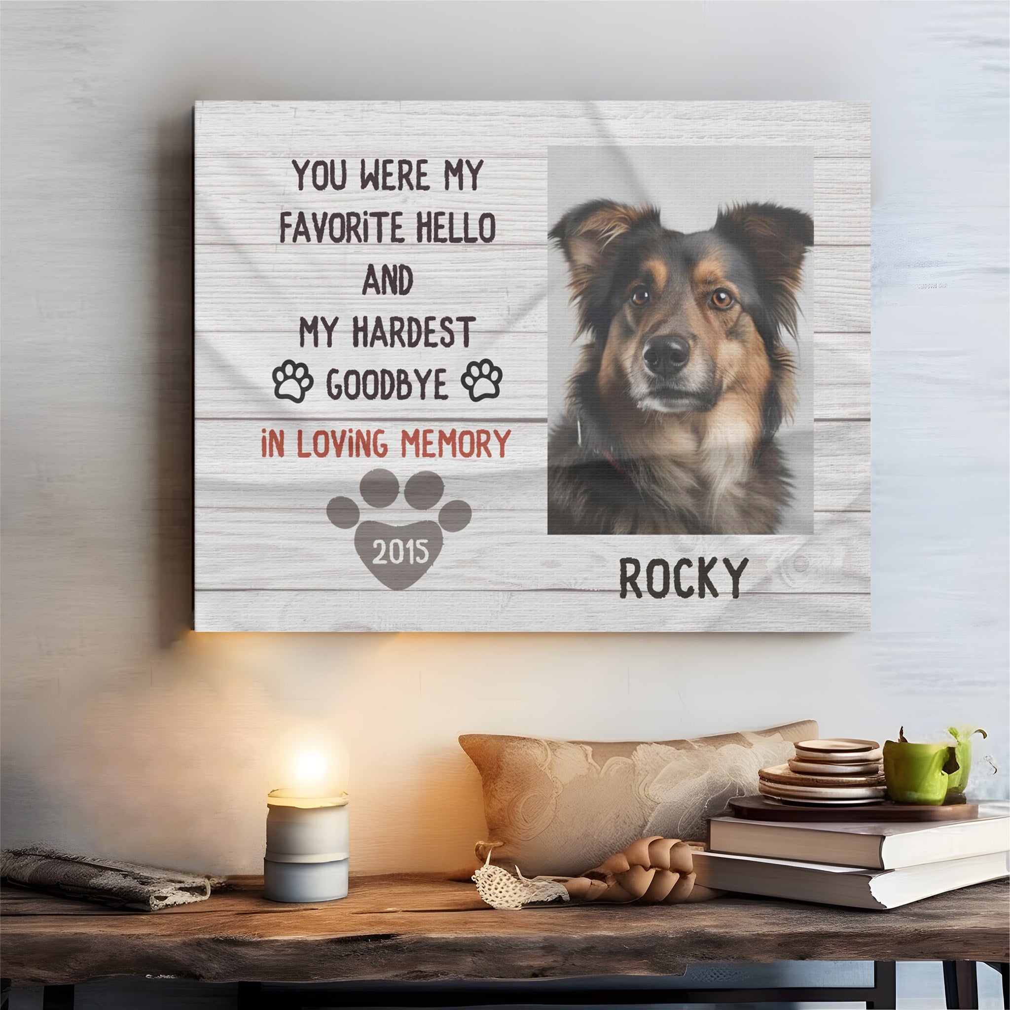 My Hardest Goodbye - Personalized Canvas Print Pet Memorial