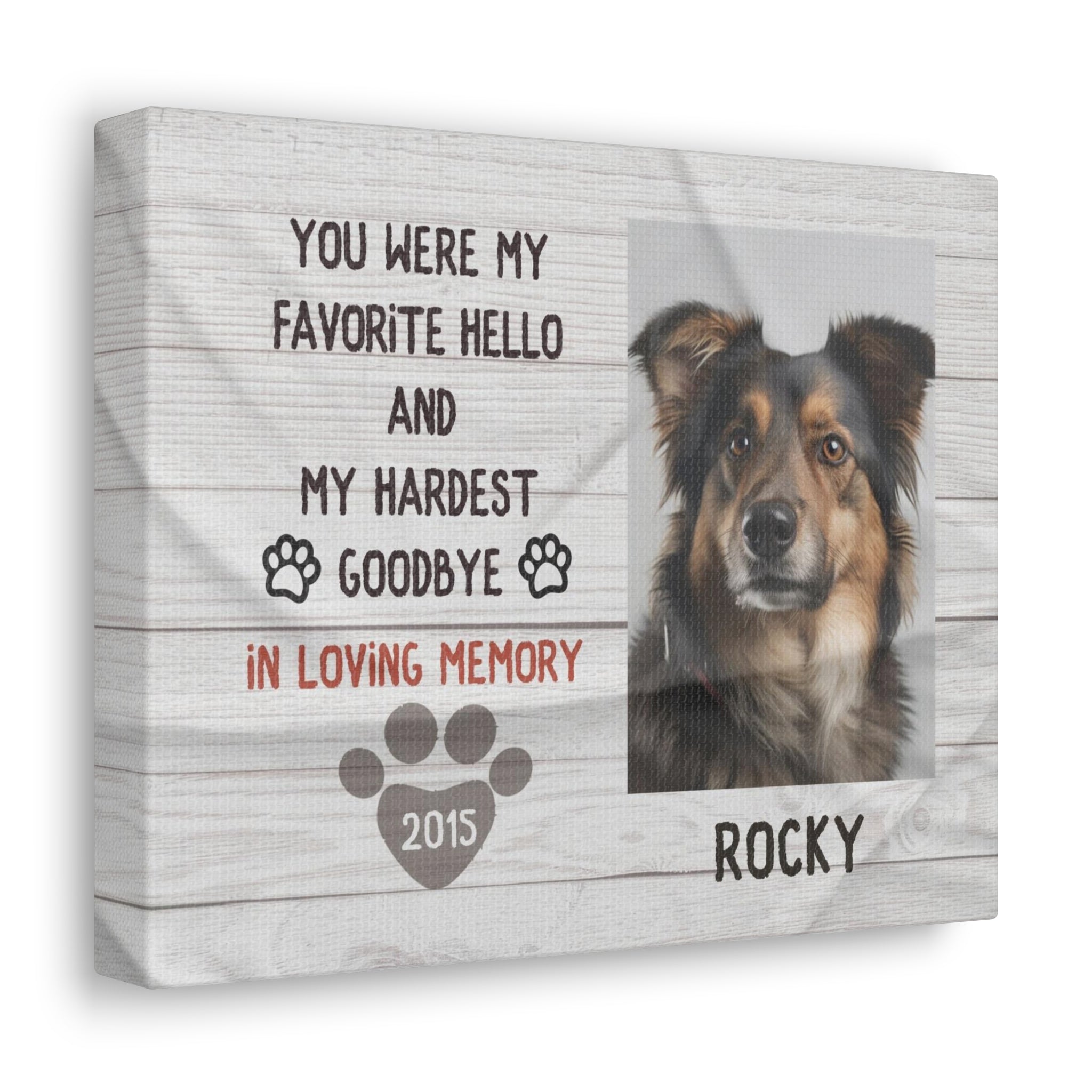 My Hardest Goodbye - Personalized Canvas Print Pet Memorial