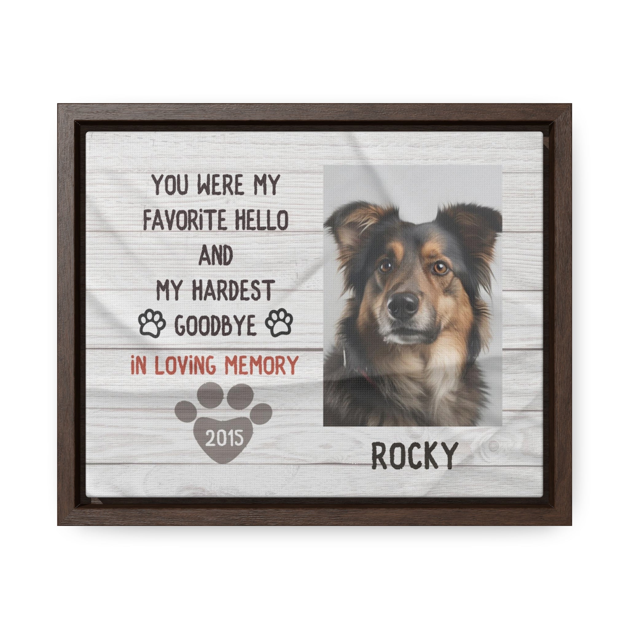 My Hardest Goodbye - Personalized Canvas Print Pet Memorial