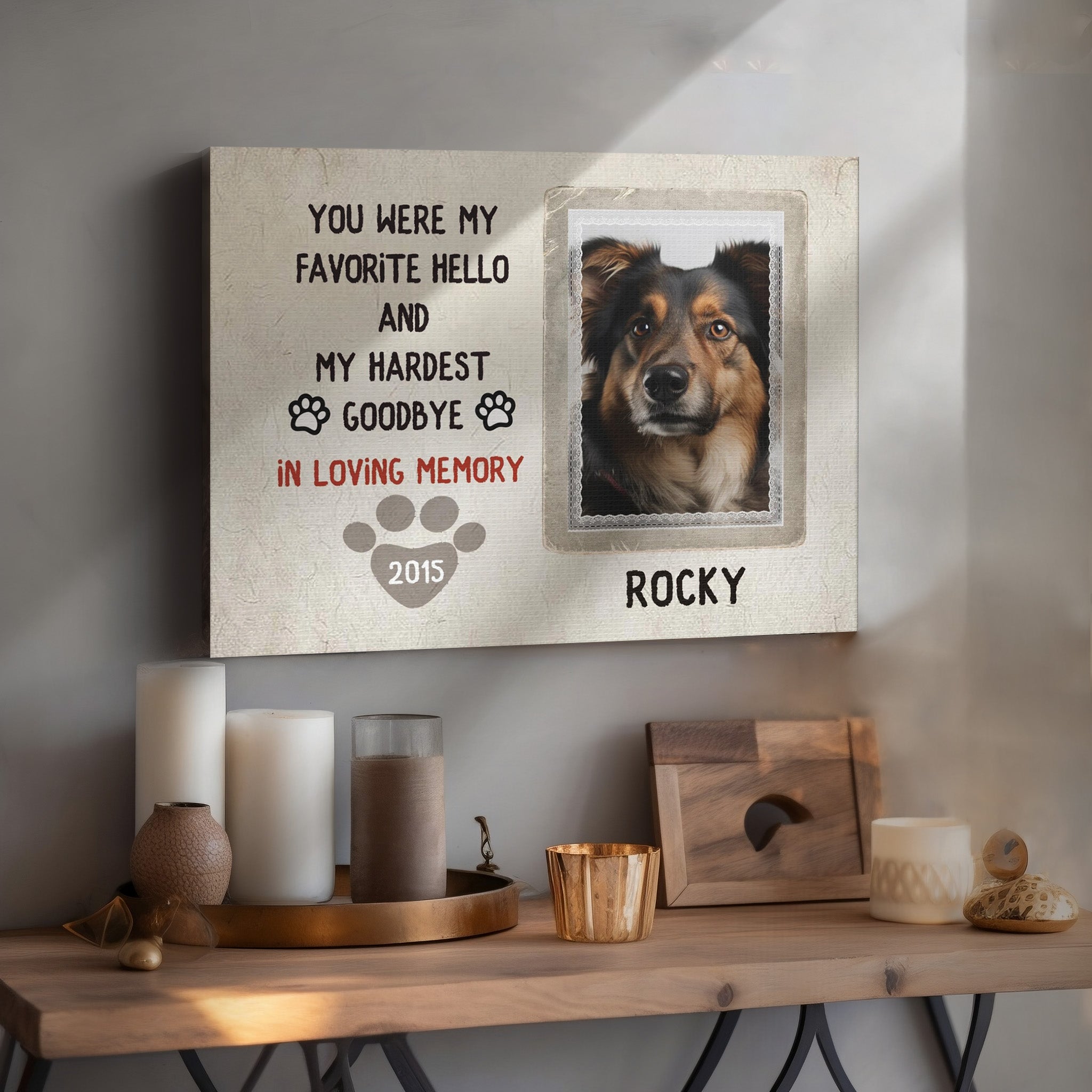 My Hardest Goodbye - Personalized Canvas Print Pet Memorial