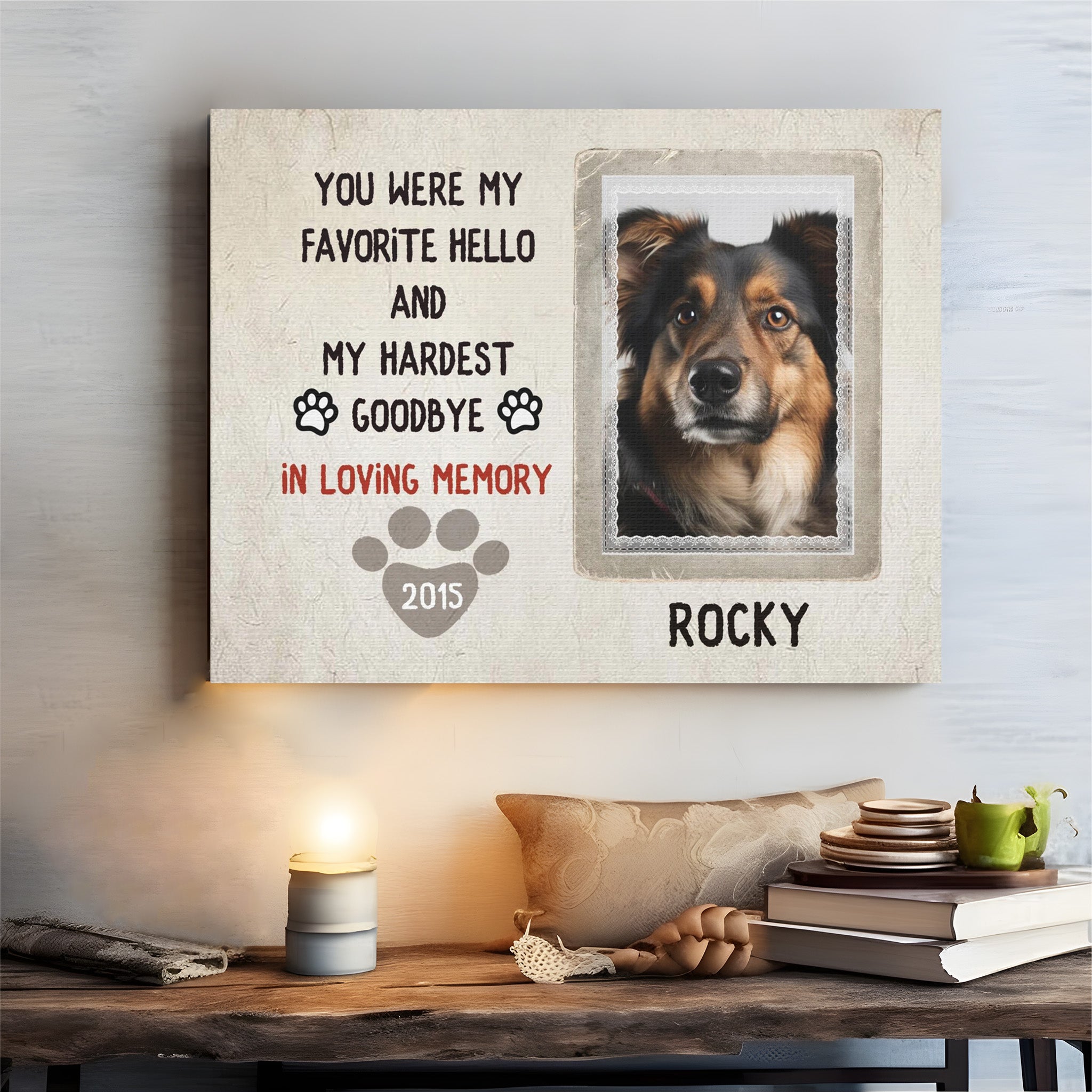 My Hardest Goodbye - Personalized Canvas Print Pet Memorial