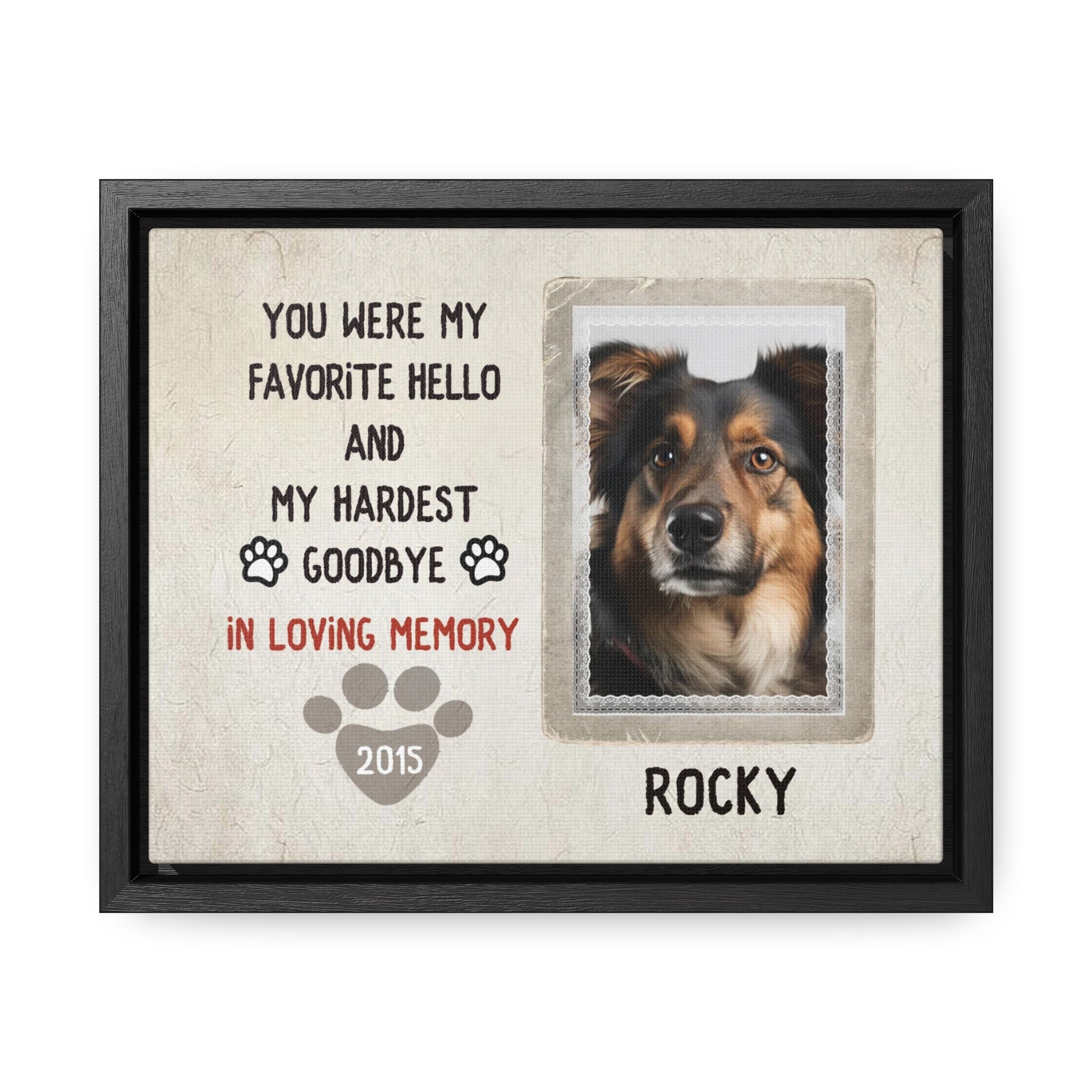 My Hardest Goodbye - Personalized Canvas Print Pet Memorial