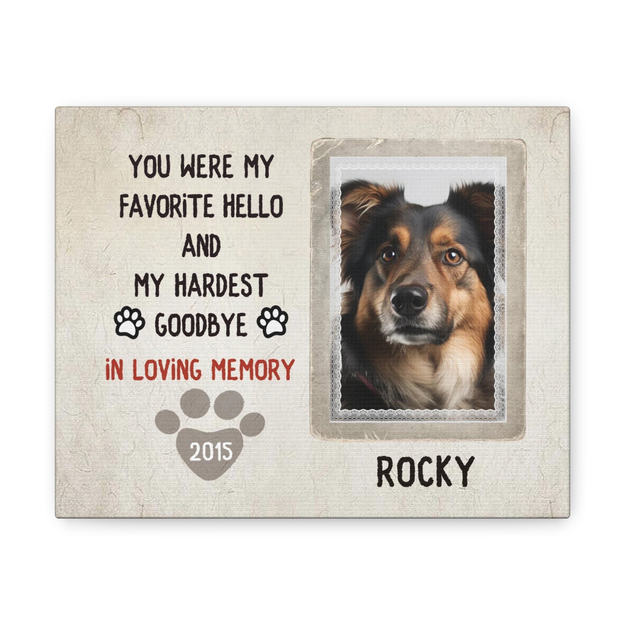 My Hardest Goodbye - Personalized Canvas Print Pet Memorial