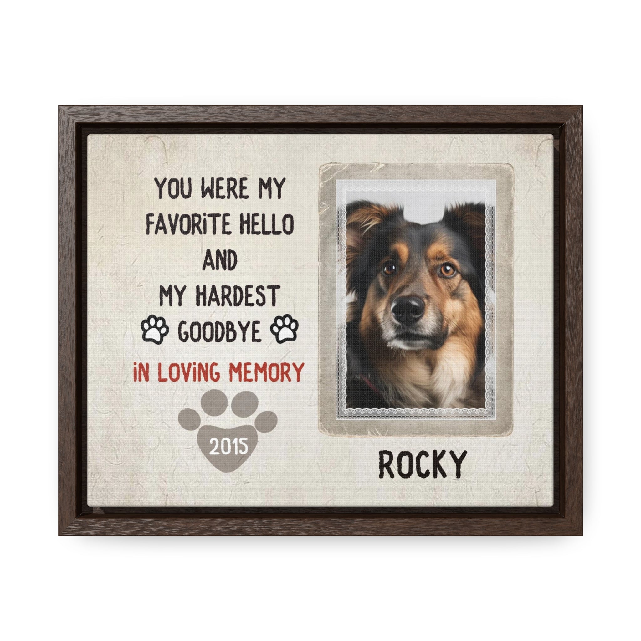 My Hardest Goodbye - Personalized Canvas Print Pet Memorial