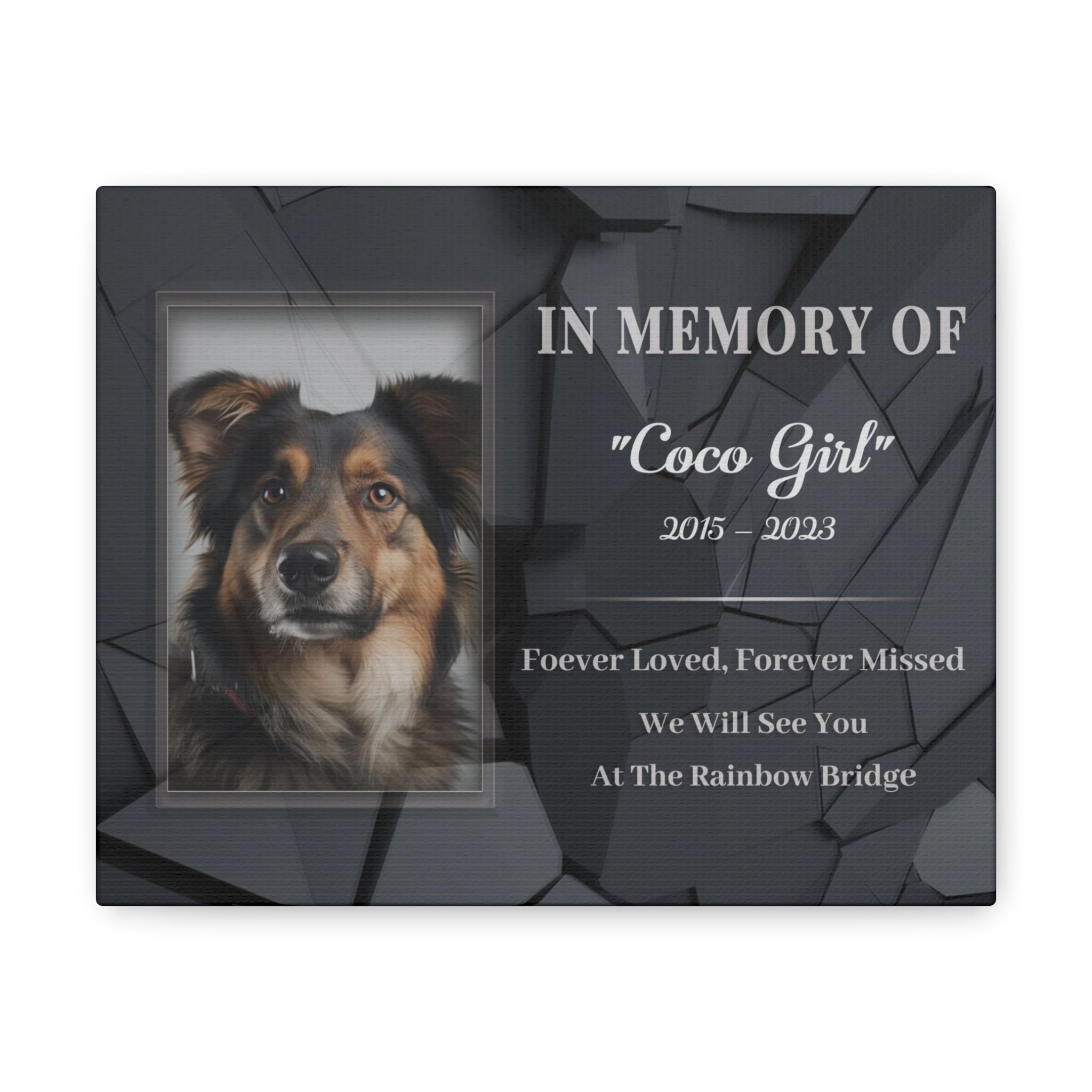 Pet Gravestone Canvas - Personalized Canvas Print Pet Memorial