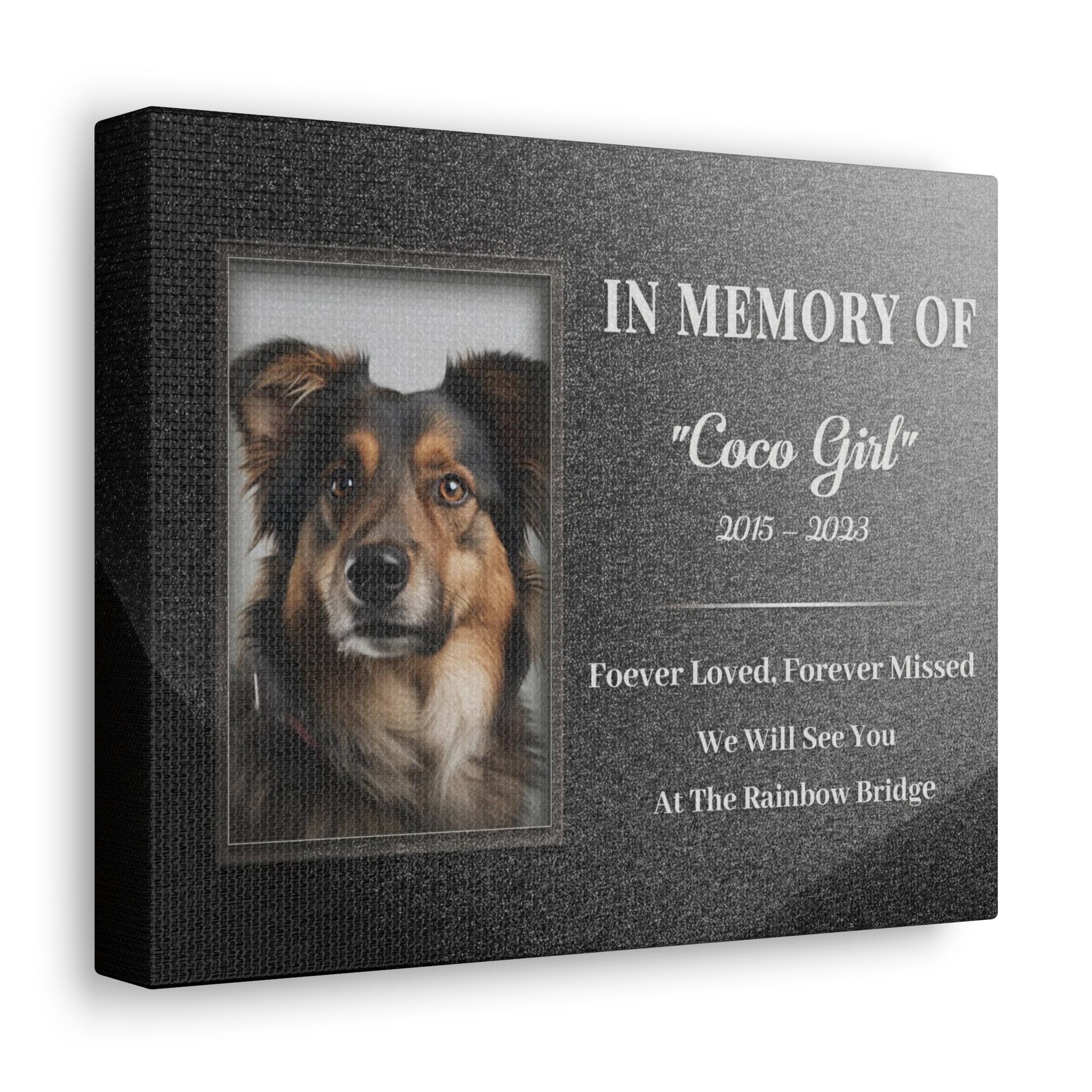Pet Gravestone Canvas - Personalized Canvas Print Pet Memorial