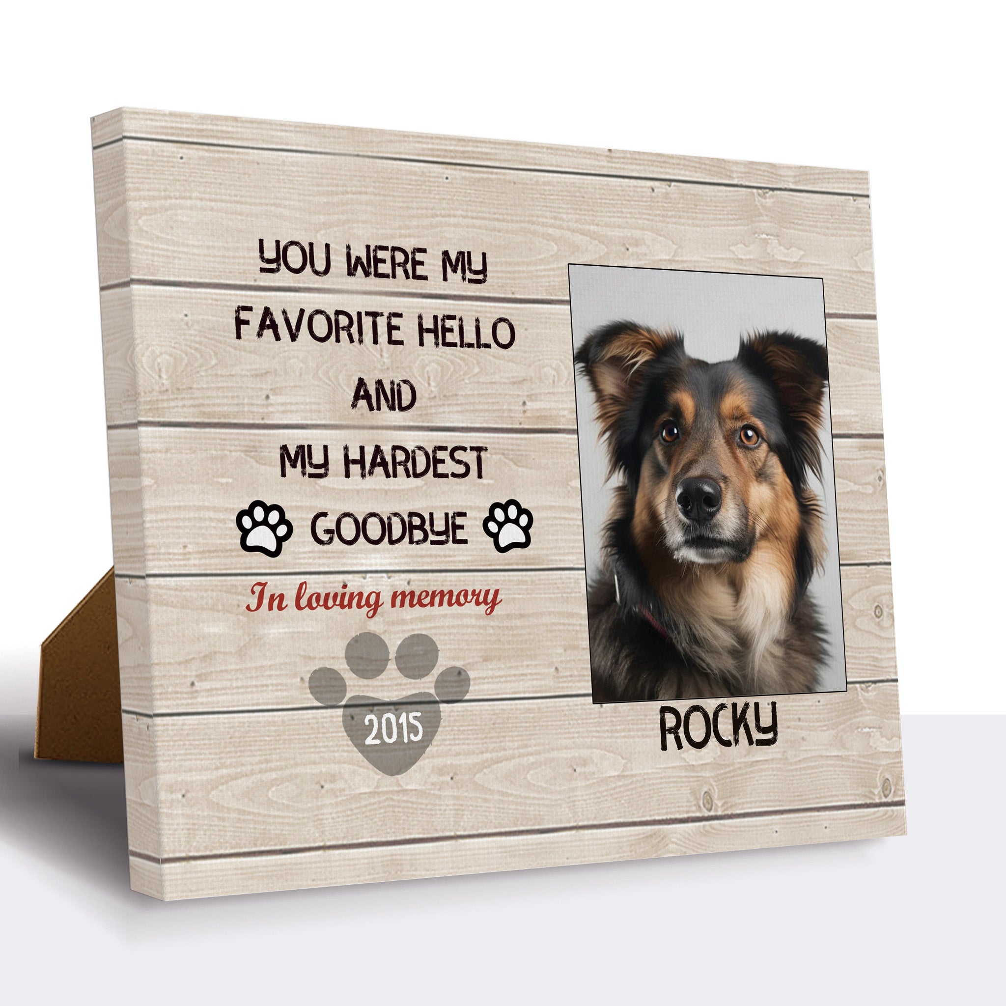 My Hardest Goodbye - Personalized Canvas Print Pet Memorial