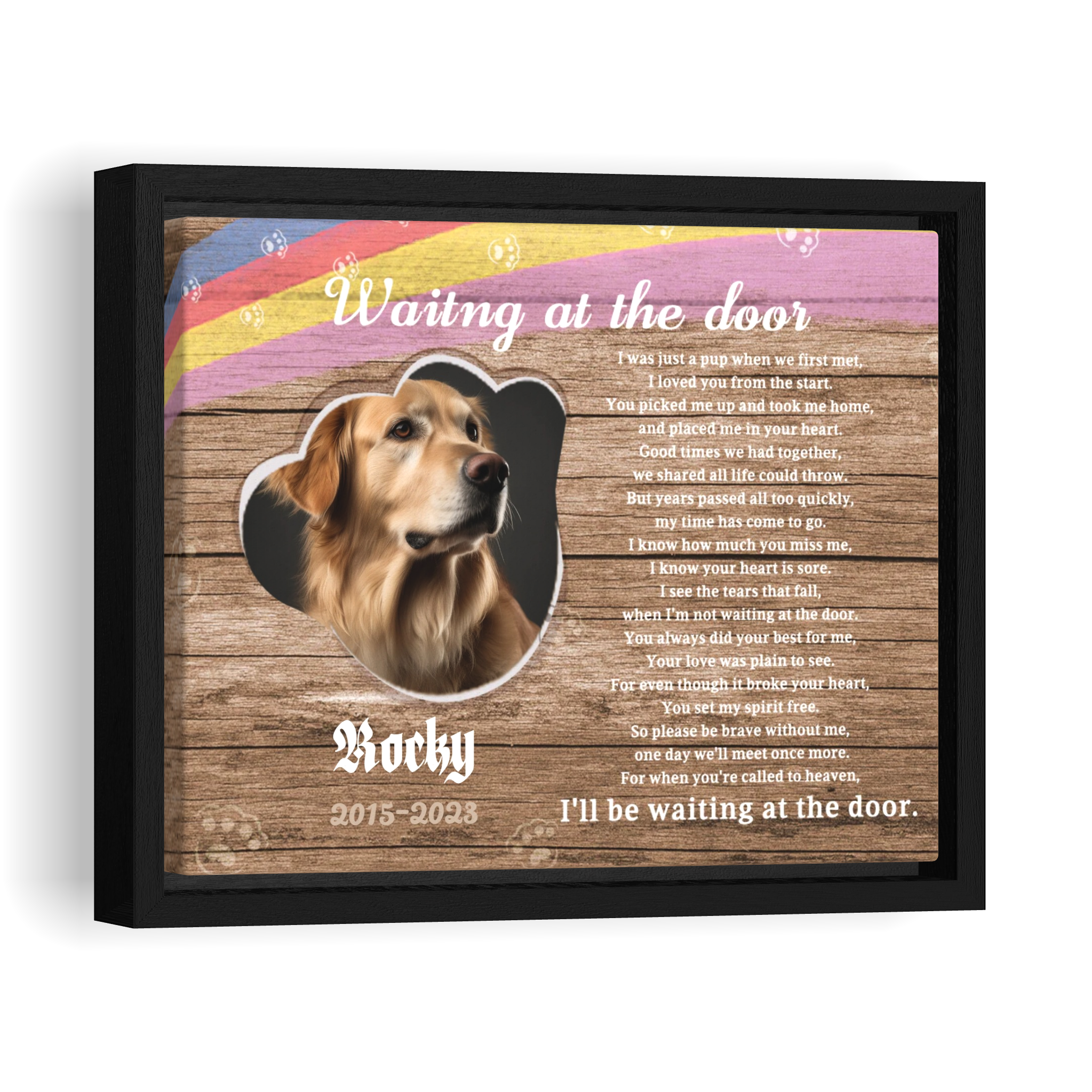 Waiting at the door - Personalized Canvas Print Pet Memorial