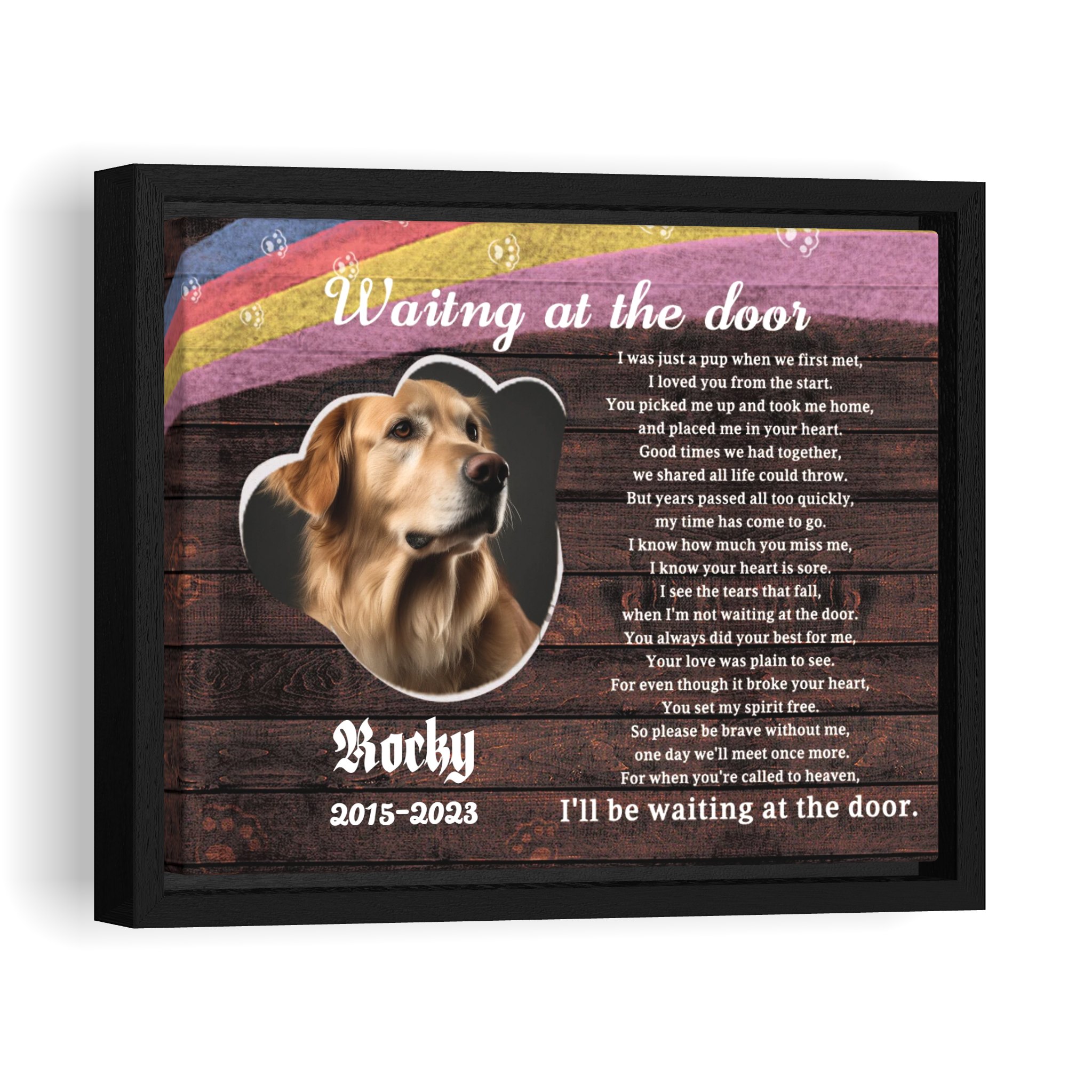 Waiting at the door - Personalized Canvas Print Pet Memorial