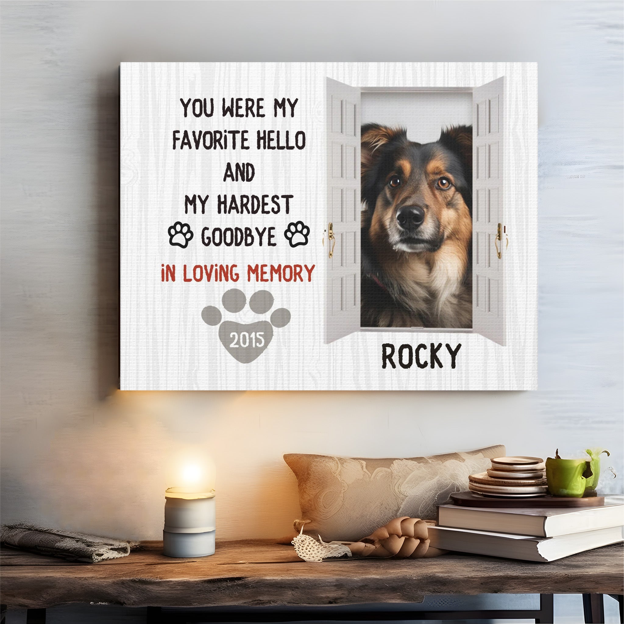My Hardest Goodbye - Personalized Canvas Print Pet Memorial