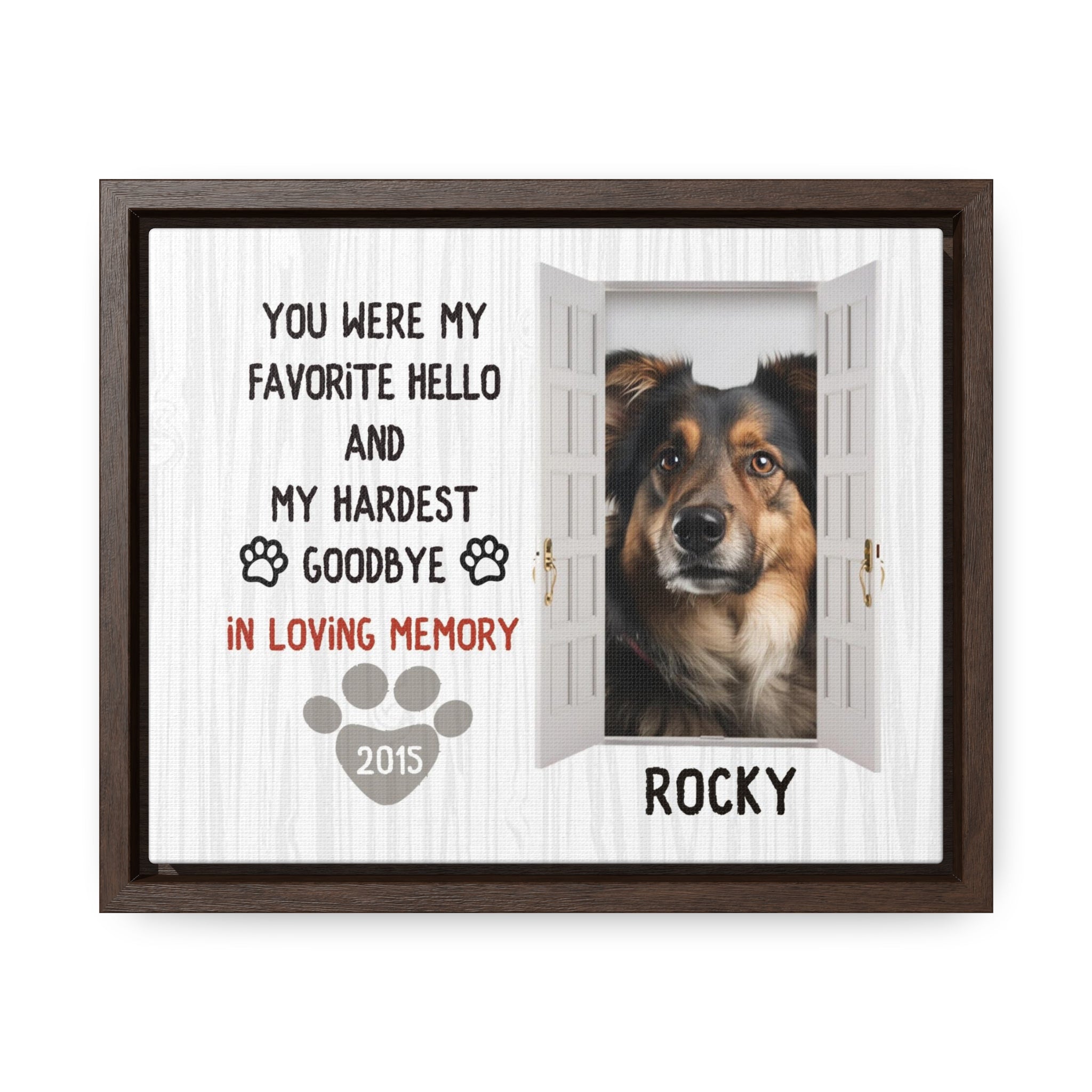 My Hardest Goodbye - Personalized Canvas Print Pet Memorial