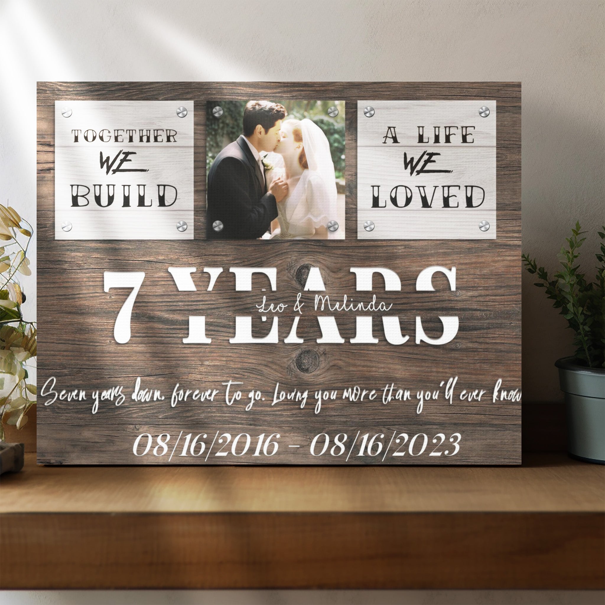Forever To Go - 7th Anniversary Custom Canvas Gift