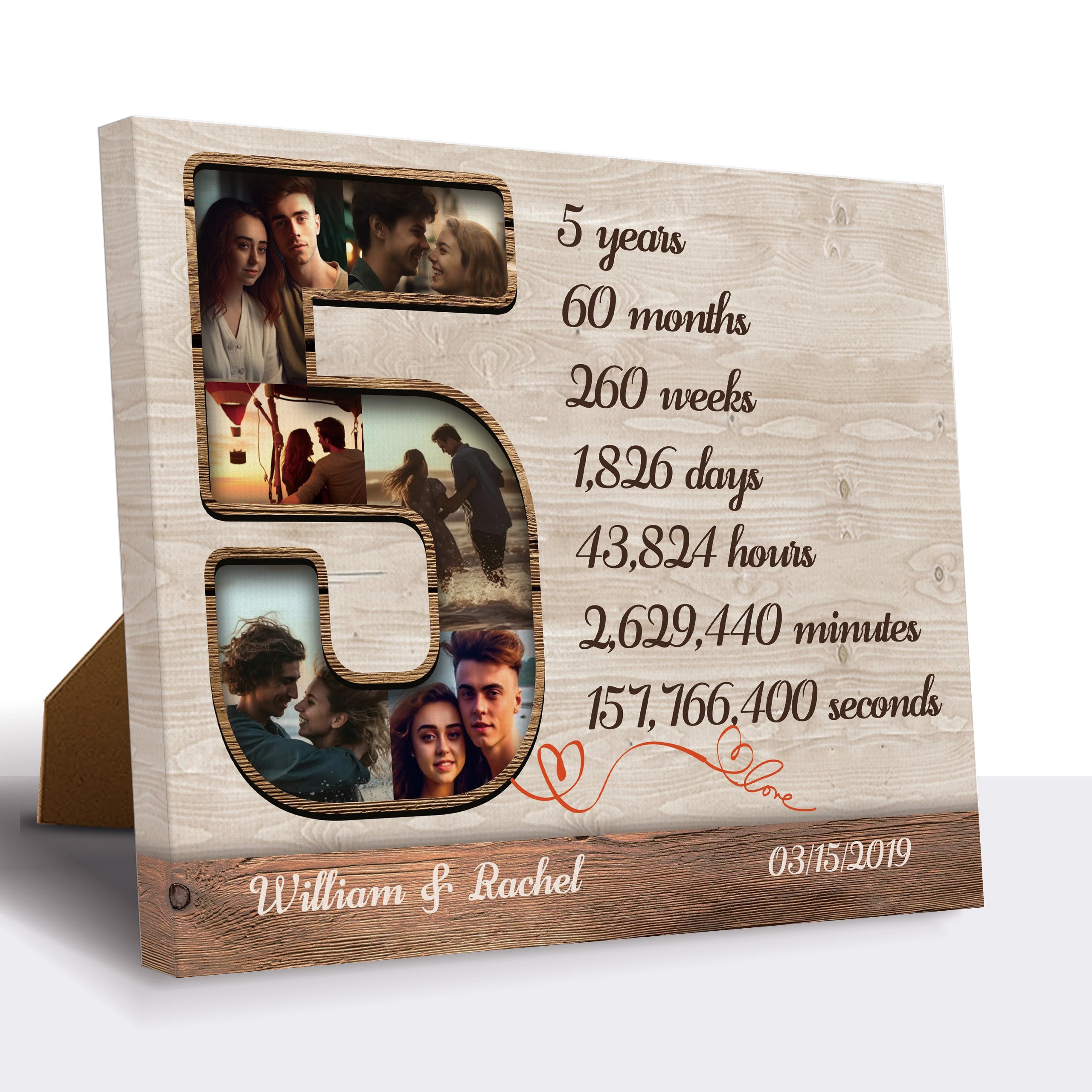 Five Years Collage - 5th Anniversary Custom Canvas Print