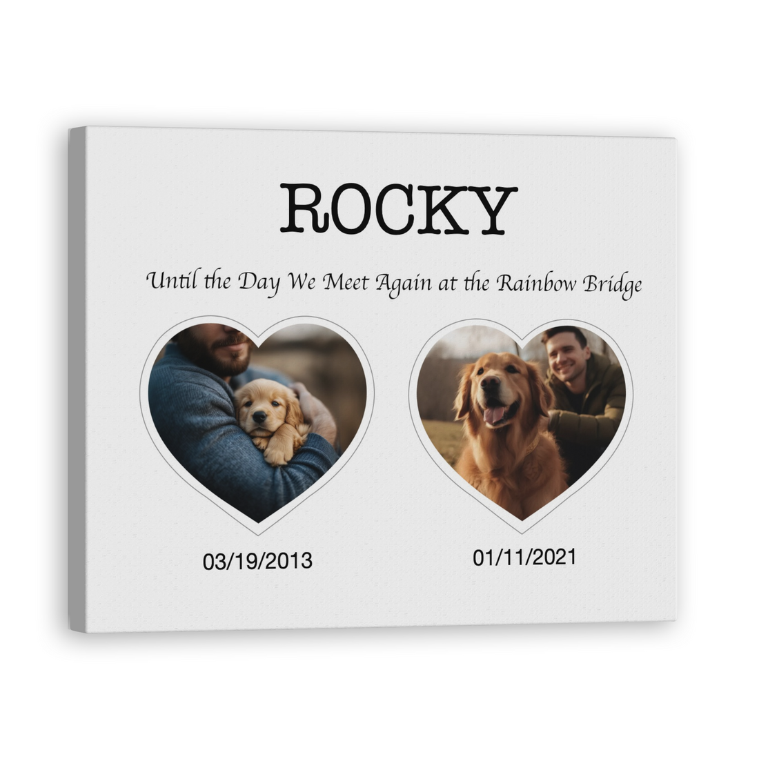 Until the Day We Meet Again at the Rainbow Bridge - Custom Canvas Print Pet Memorial