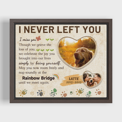 I Never Left You - Personalized Canvas Print Pet Memorial