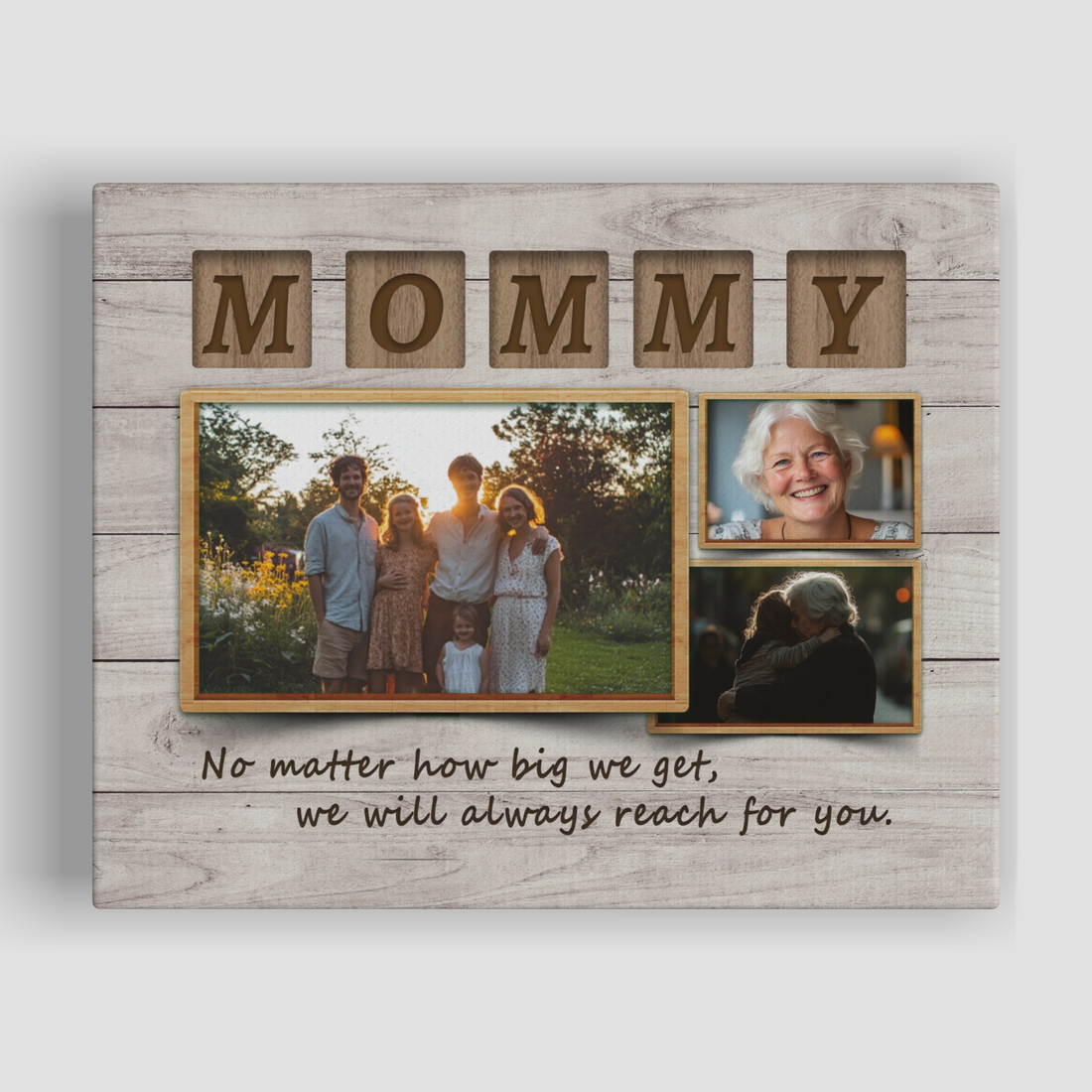 Mom No Matter How Big We Get, We Will Always Reach For You. Horizontal - Personalized Memorial Print