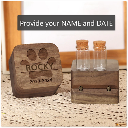 Custom Wooden Pet fur Keepsake, Wooden Pet Ashes Box, Personalized Pet Loss Sympathy Gift, Dog Memorial, Cat Keepsake Gift, Pet Loss Gifts