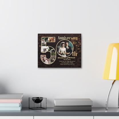 My Partner  - Personalized 50th Year Anniversary Collage Canvas Print