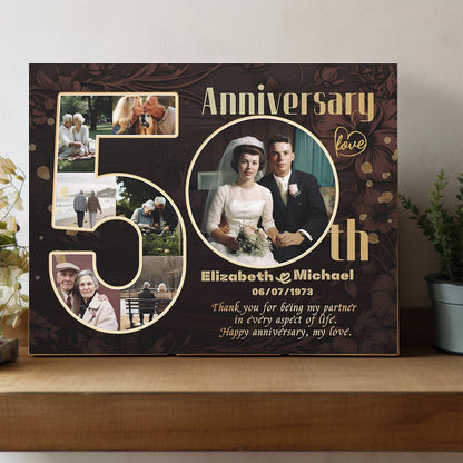 My Partner  - Personalized 50th Year Anniversary Collage Canvas Print