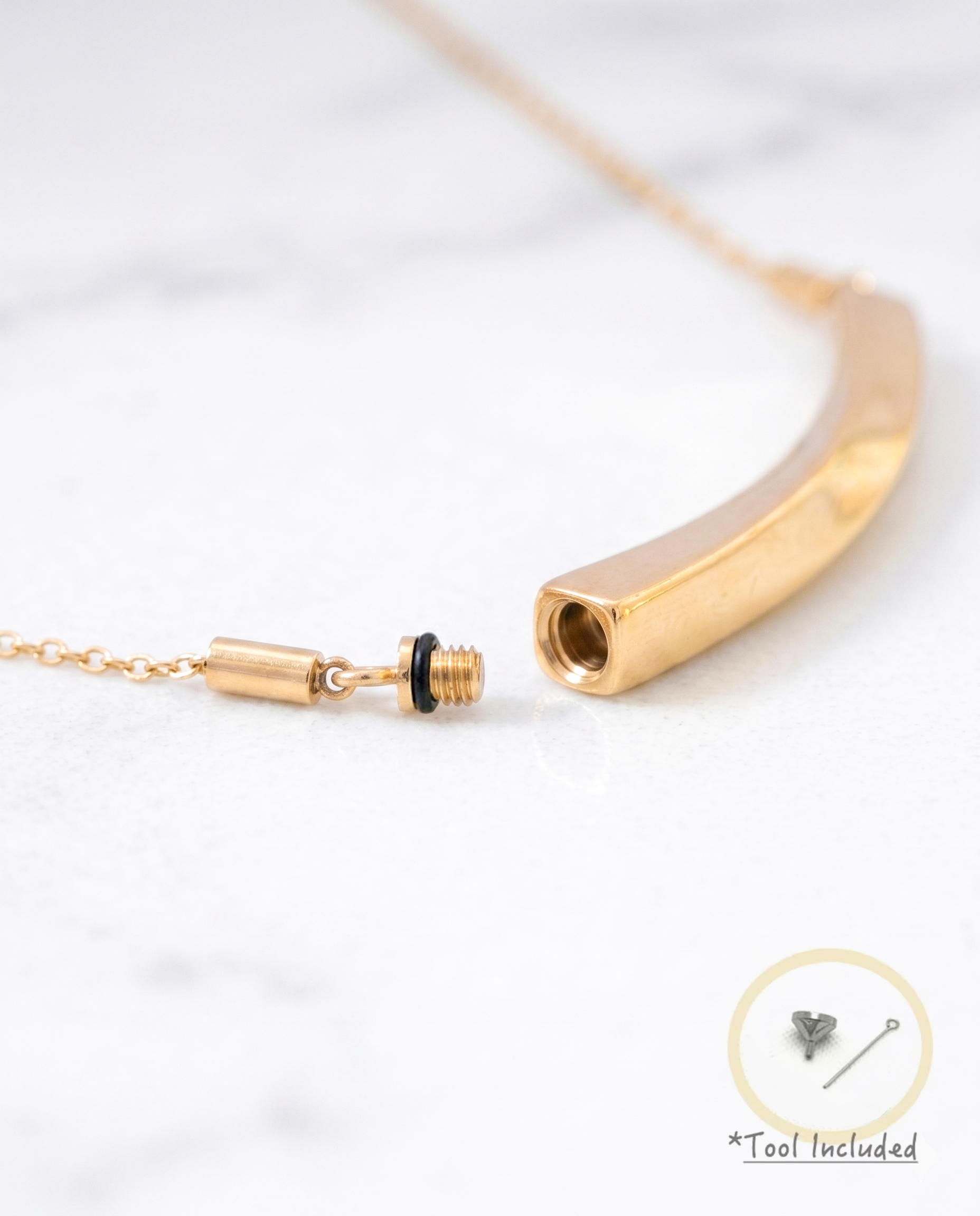 The Curved Bar Urn Necklace