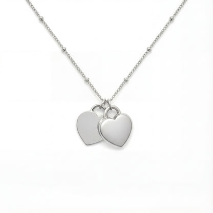 Heart Urn Necklace — Personalized 14K Gold–Plated Double Heart Cremation Pendant