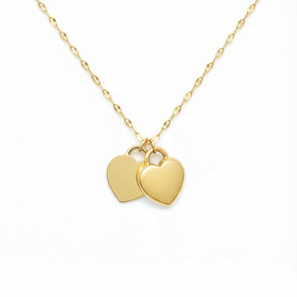 Heart Urn Necklace — Personalized 14K Gold–Plated Double Heart Cremation Pendant